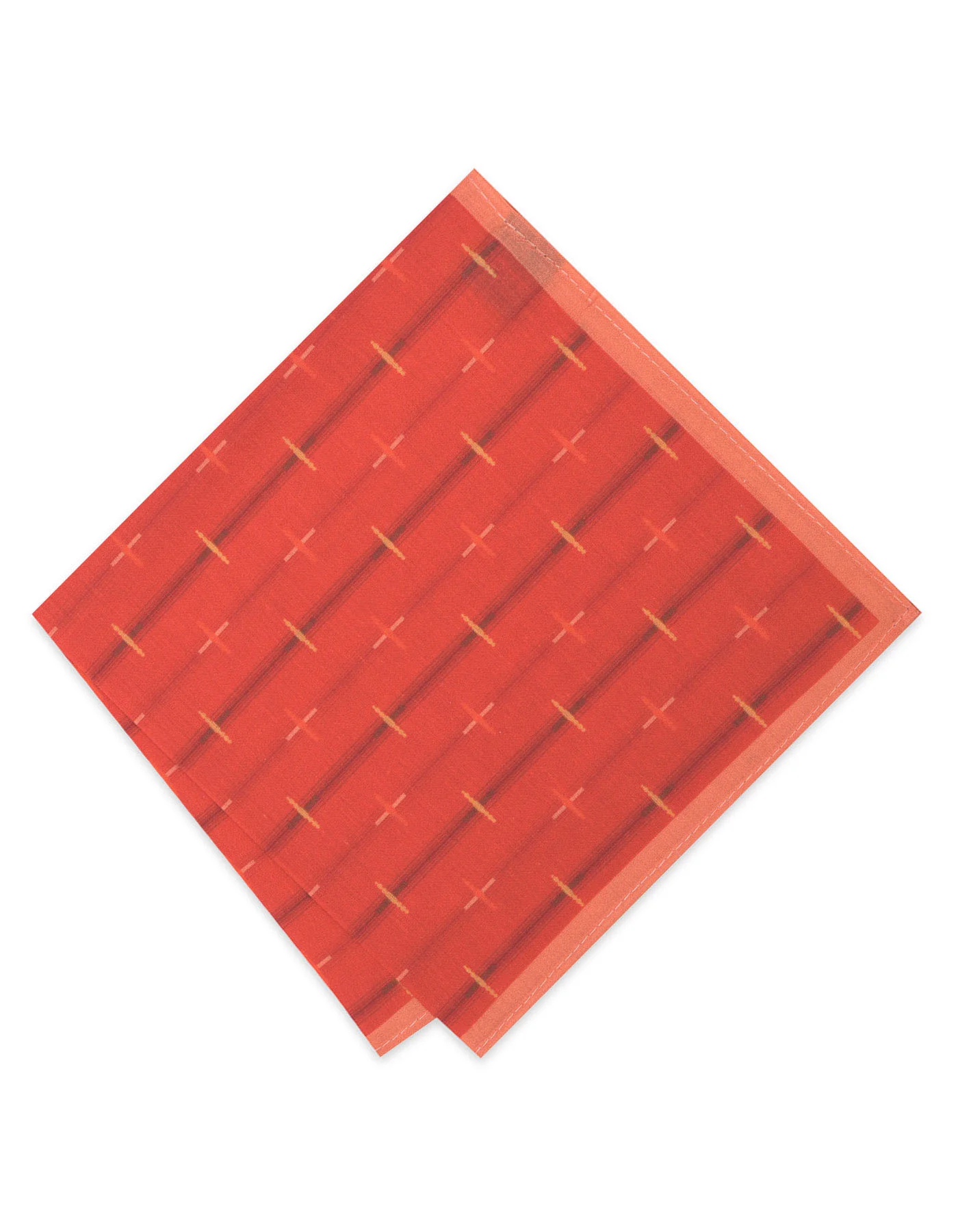 100% Polyester Rust Pocket Square - Image 2