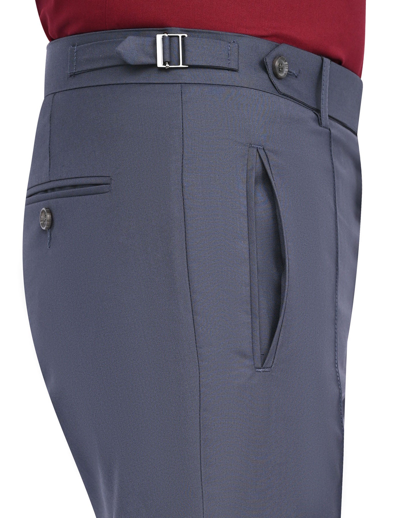 Air Force Blue Plain Classic Fit Formal Trouser - Image 2