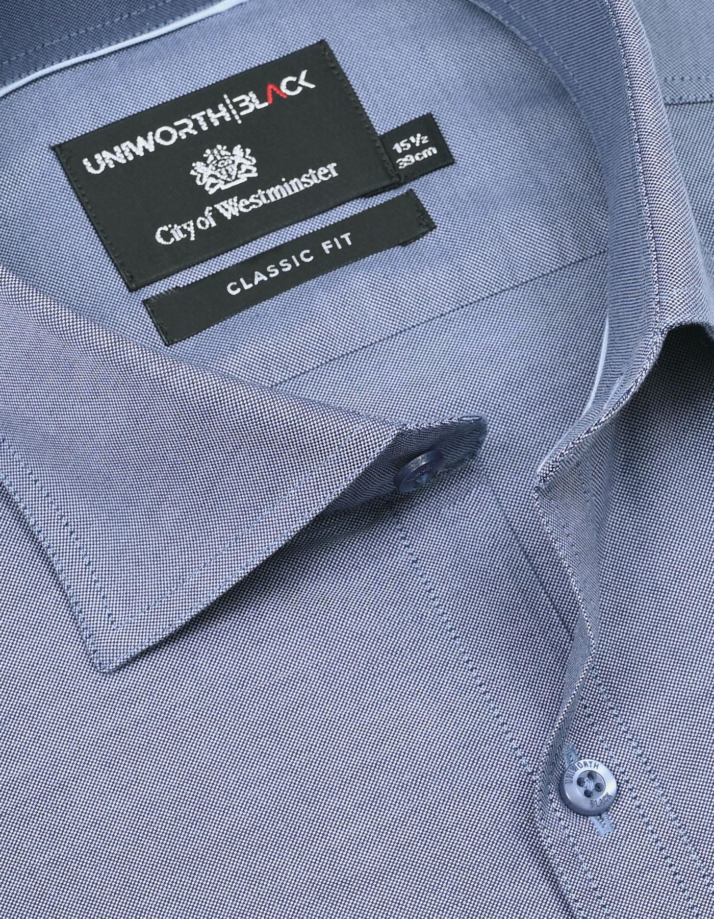 Ash Grey Plain Classic Fit Shirt - Image 2
