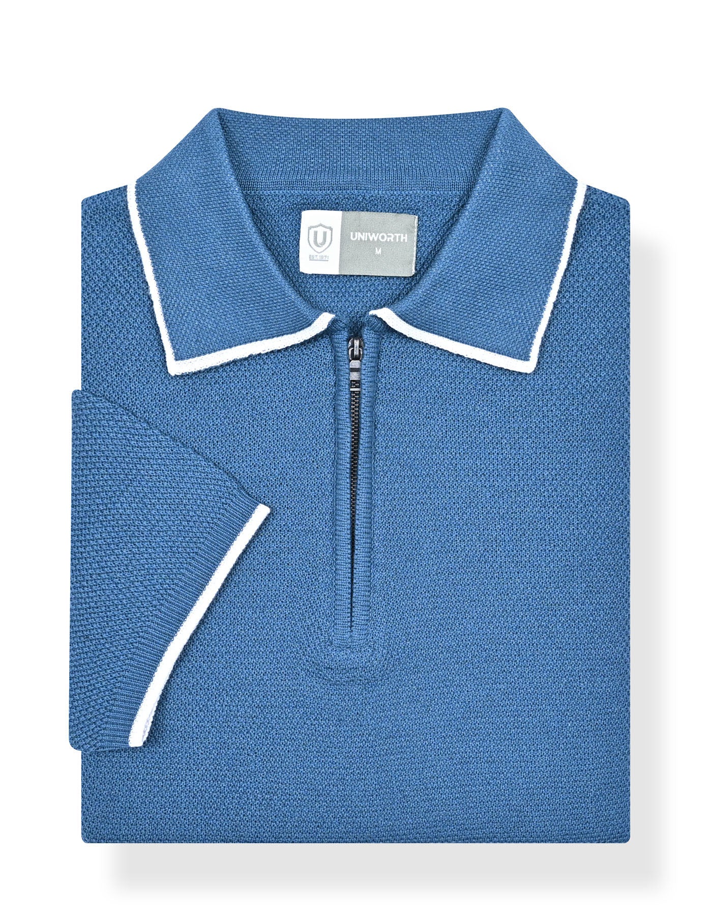 Aura Blue Classic Knit Sweater Polo - Image 2