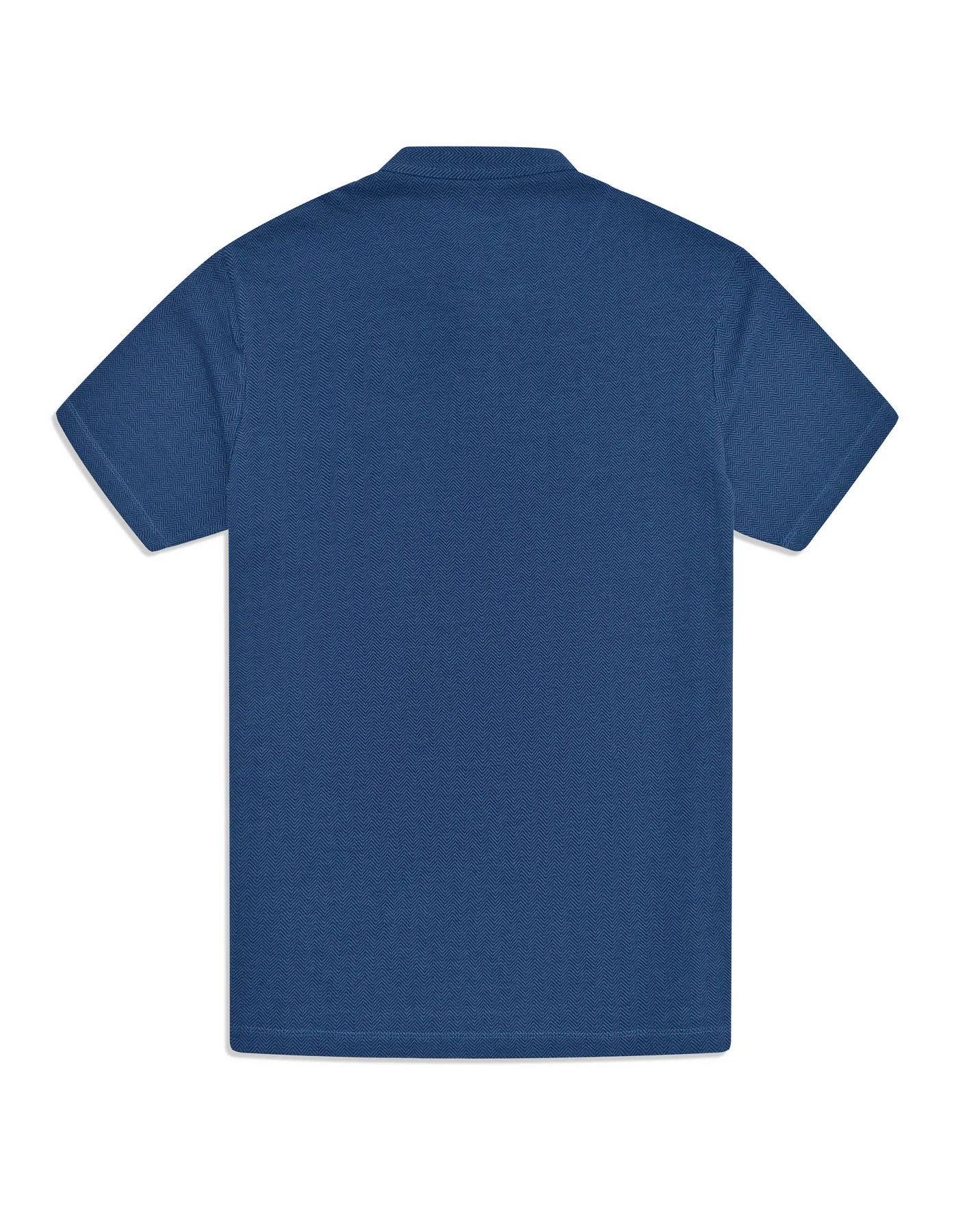 Aura Blue Plain Band Collar T-shirt - Image 4