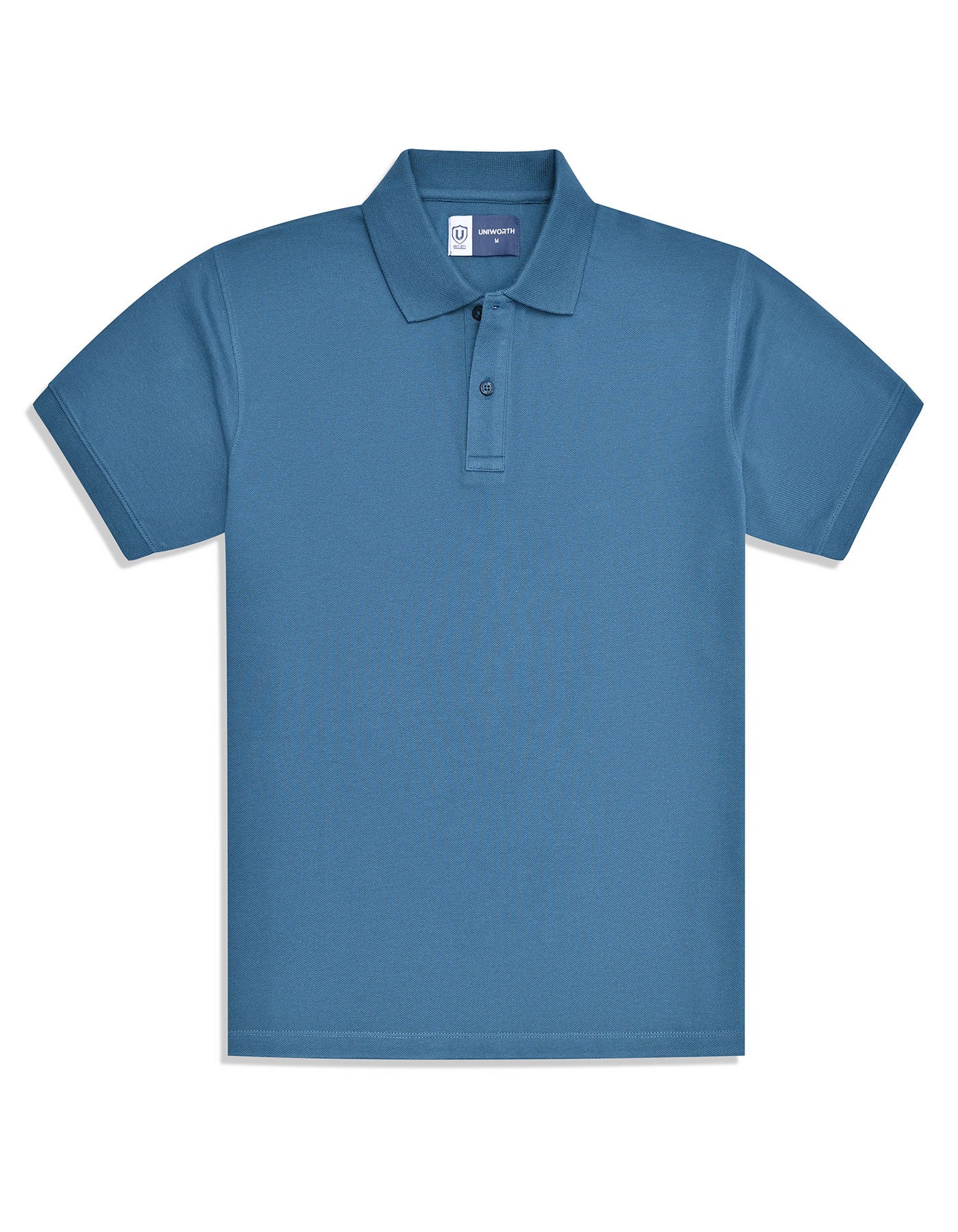 Aura Blue Plain Pique Polo Shirt