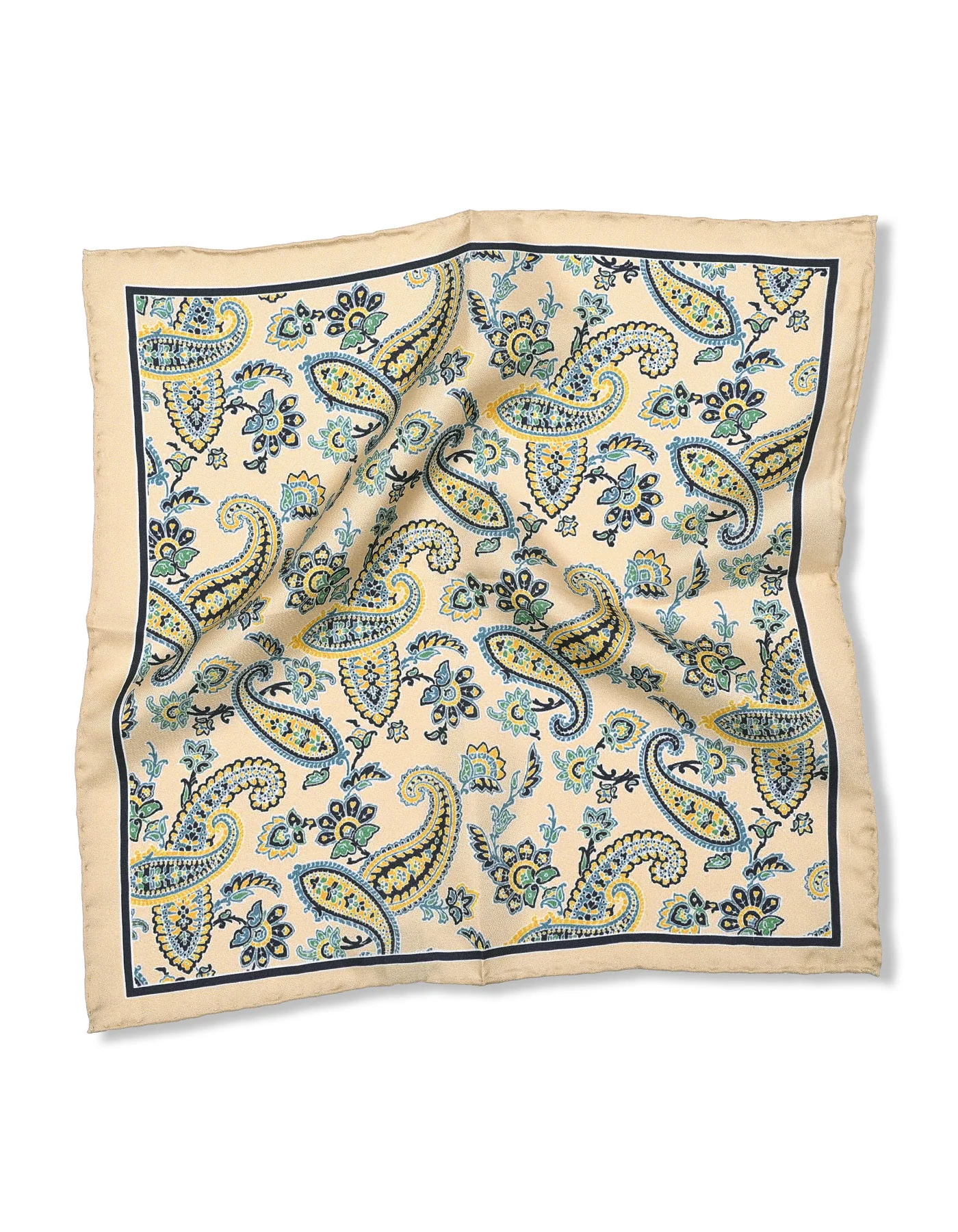Beige 100% Silk Pocket Square - Image 4