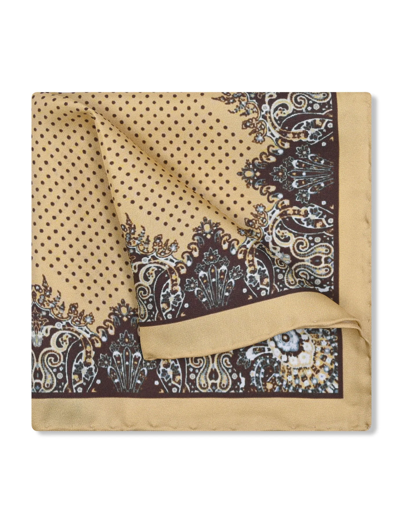Beige 100% Silk Pocket Square - Image 3