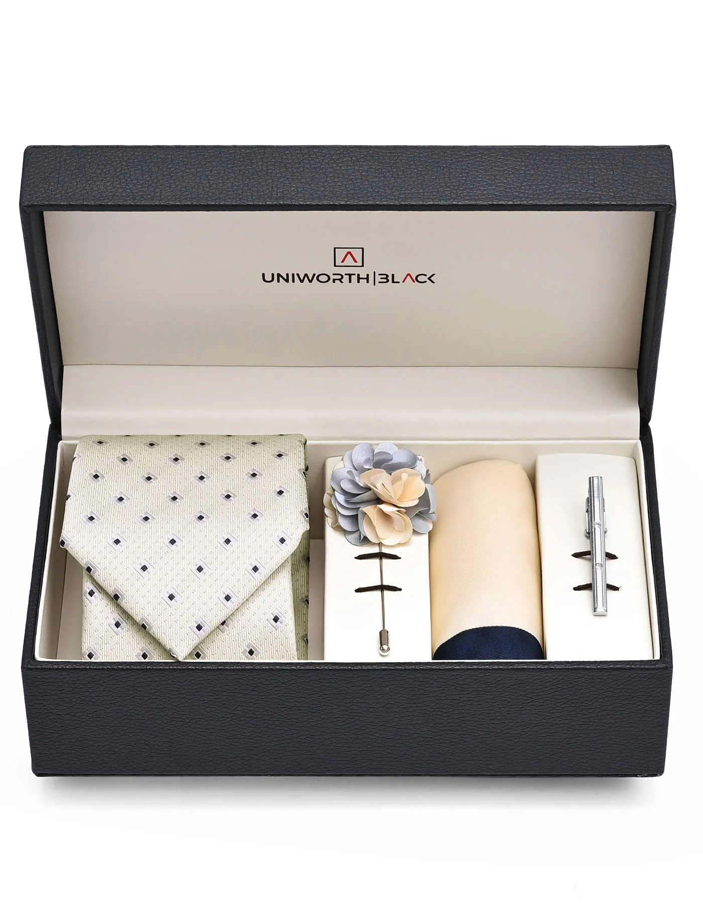 Beige Geometric Men Accessories Box