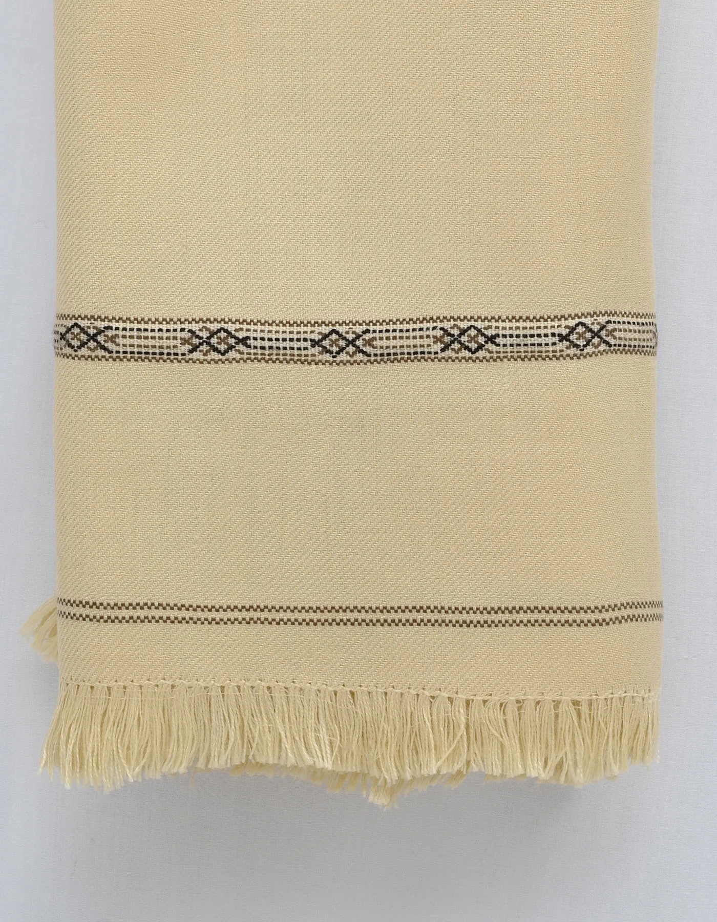 Beige Plain 100% Acrylic Men Shawl - Image 4