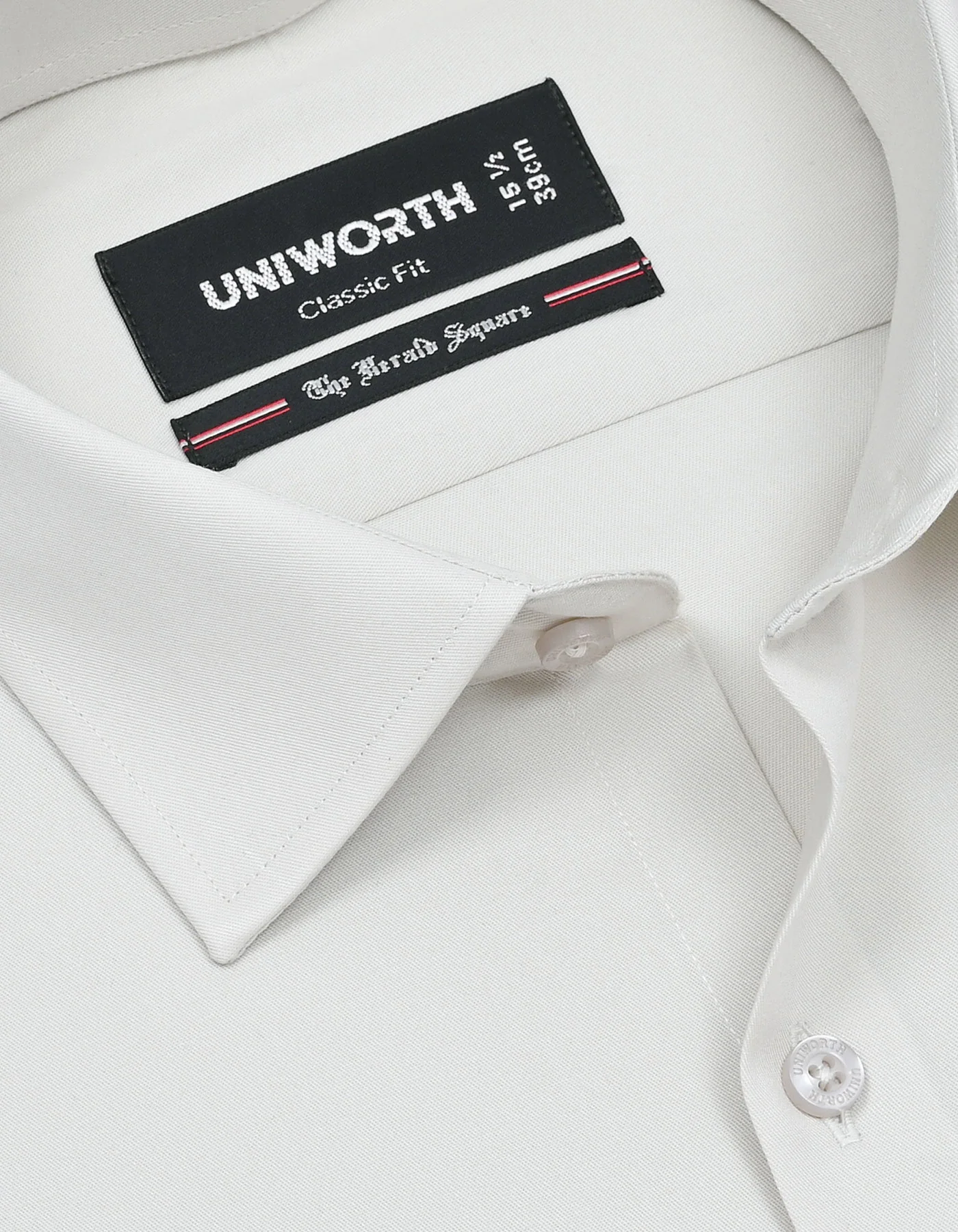 Beige Plain Classic Fit Shirt - Image 2