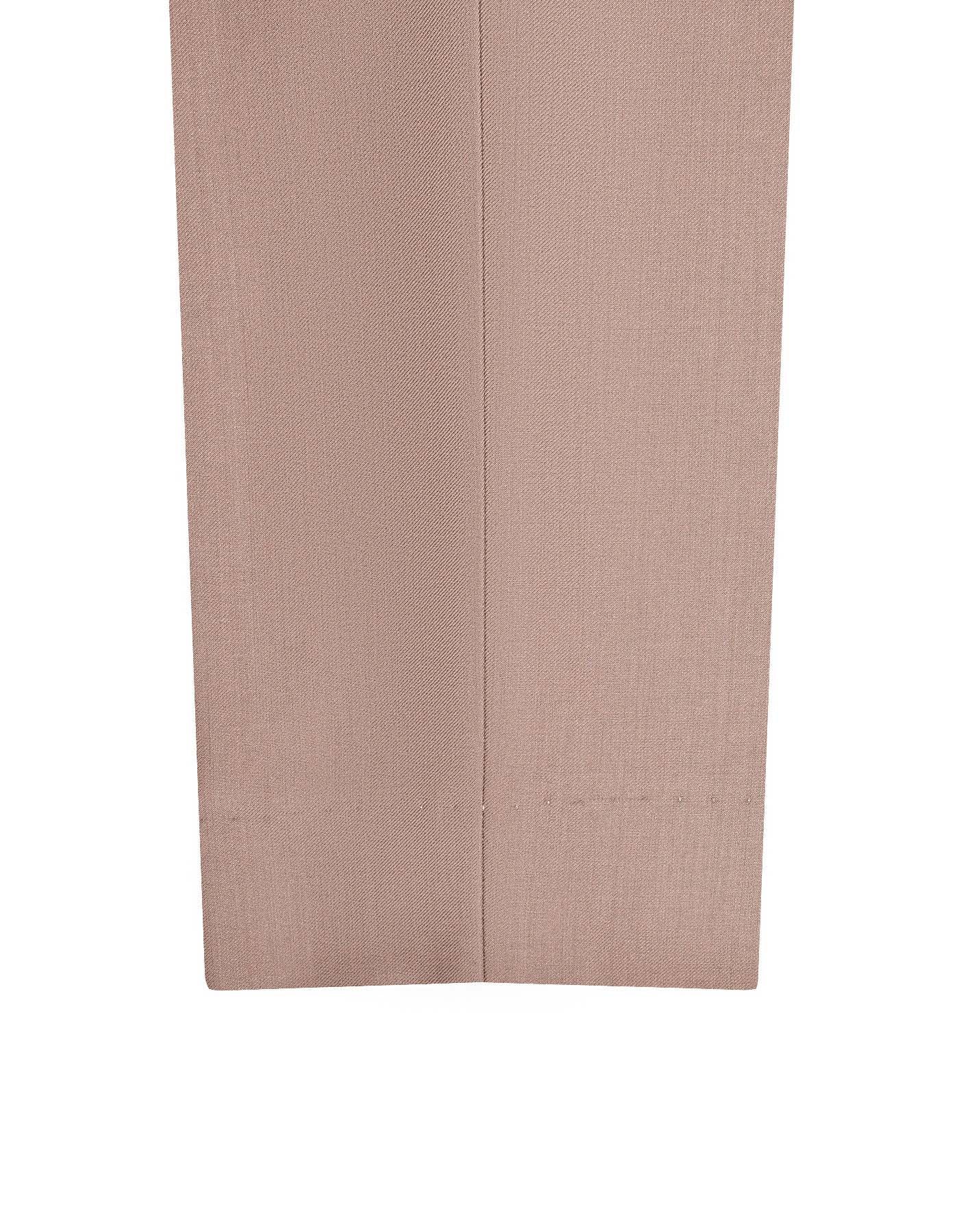 Beige Plain Smart Fit Formal Trouser - Image 3