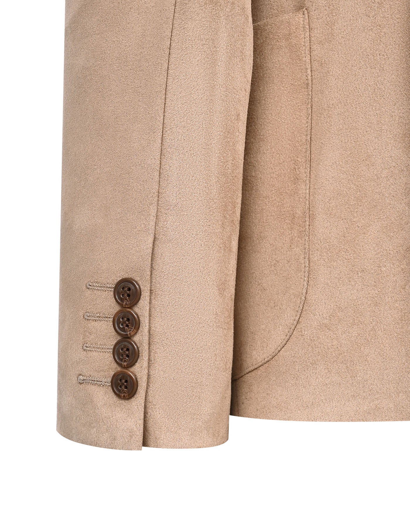 Beige Plain Tailored Smart Fit Coat - Image 4
