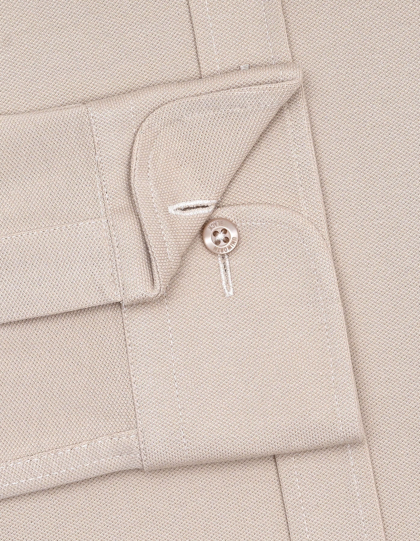 Beige Plain Tailored Smart Fit Shirt - Image 4