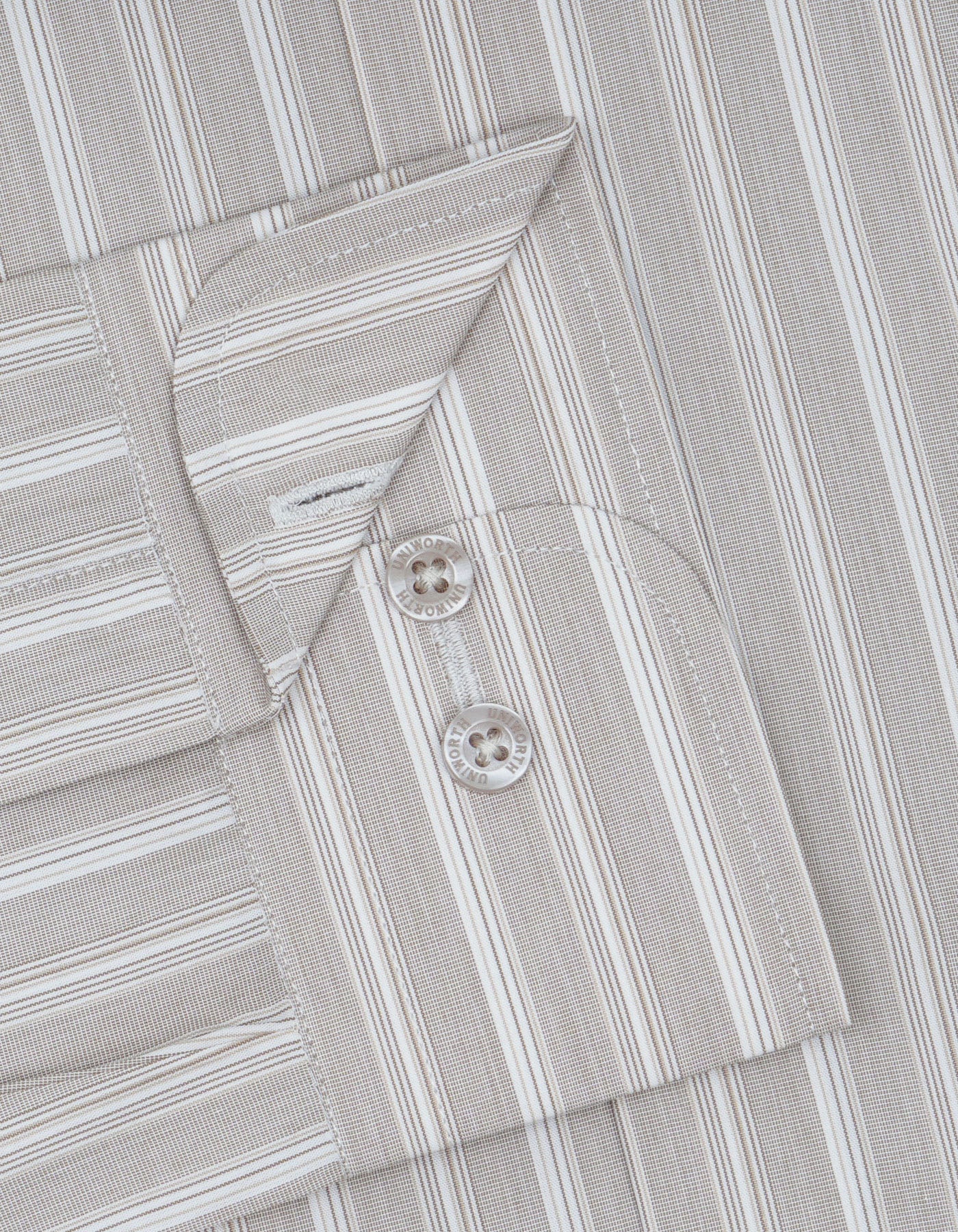 Beige Stripe Smart Fit Shirt - Image 3