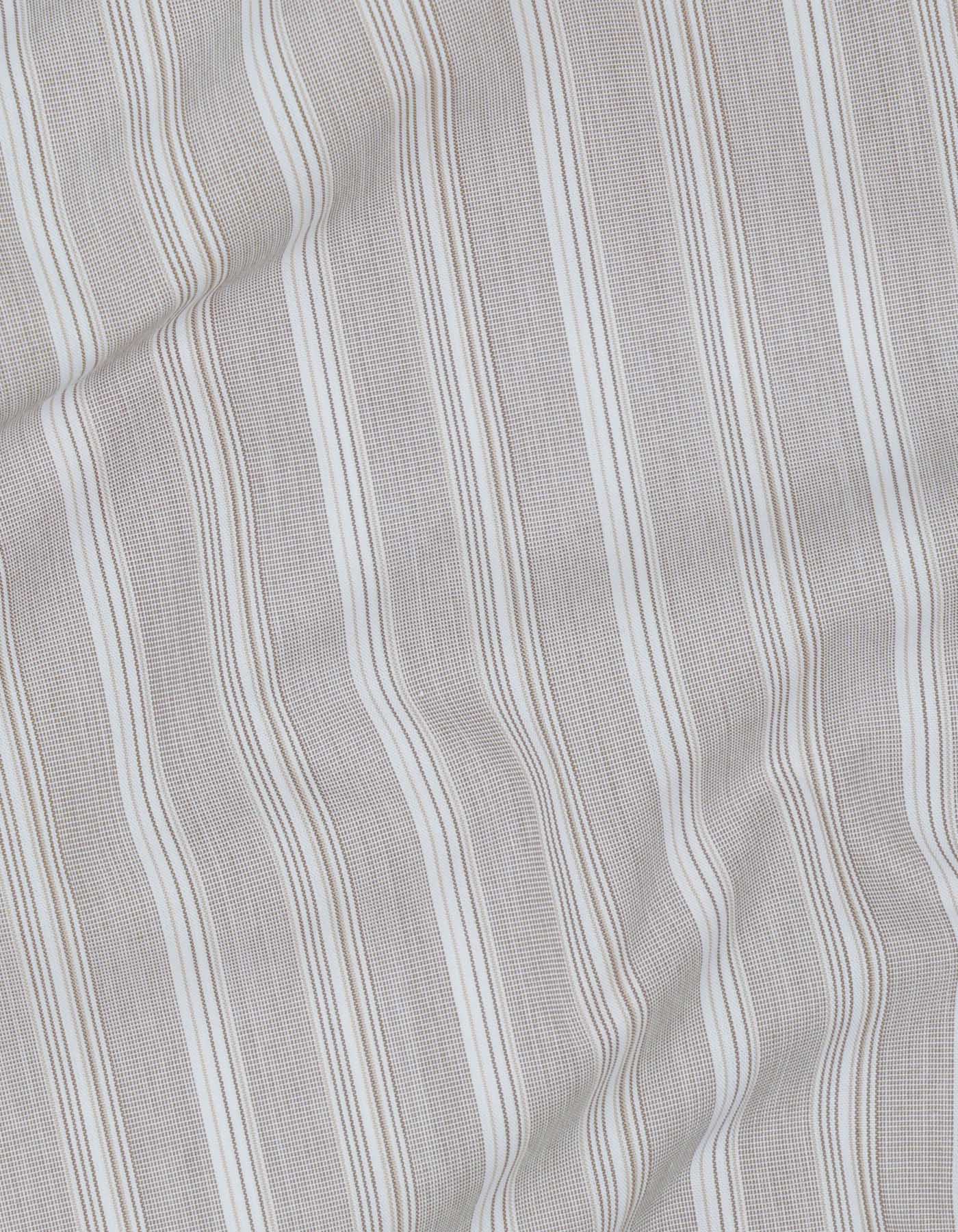 Beige Stripe Smart Fit Shirt - Image 4
