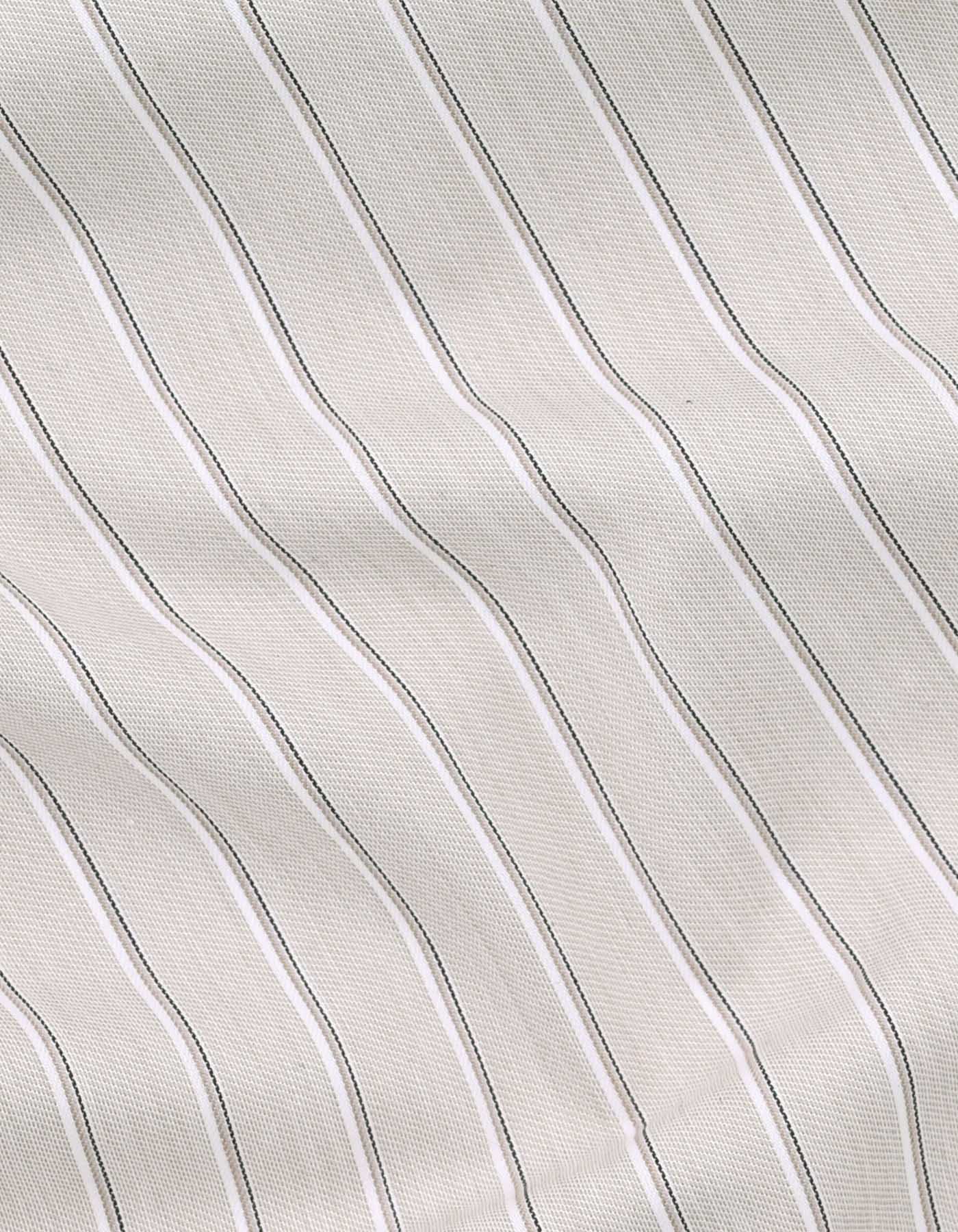 Beige Stripe Tailored Smart Fit Shirt - Image 4