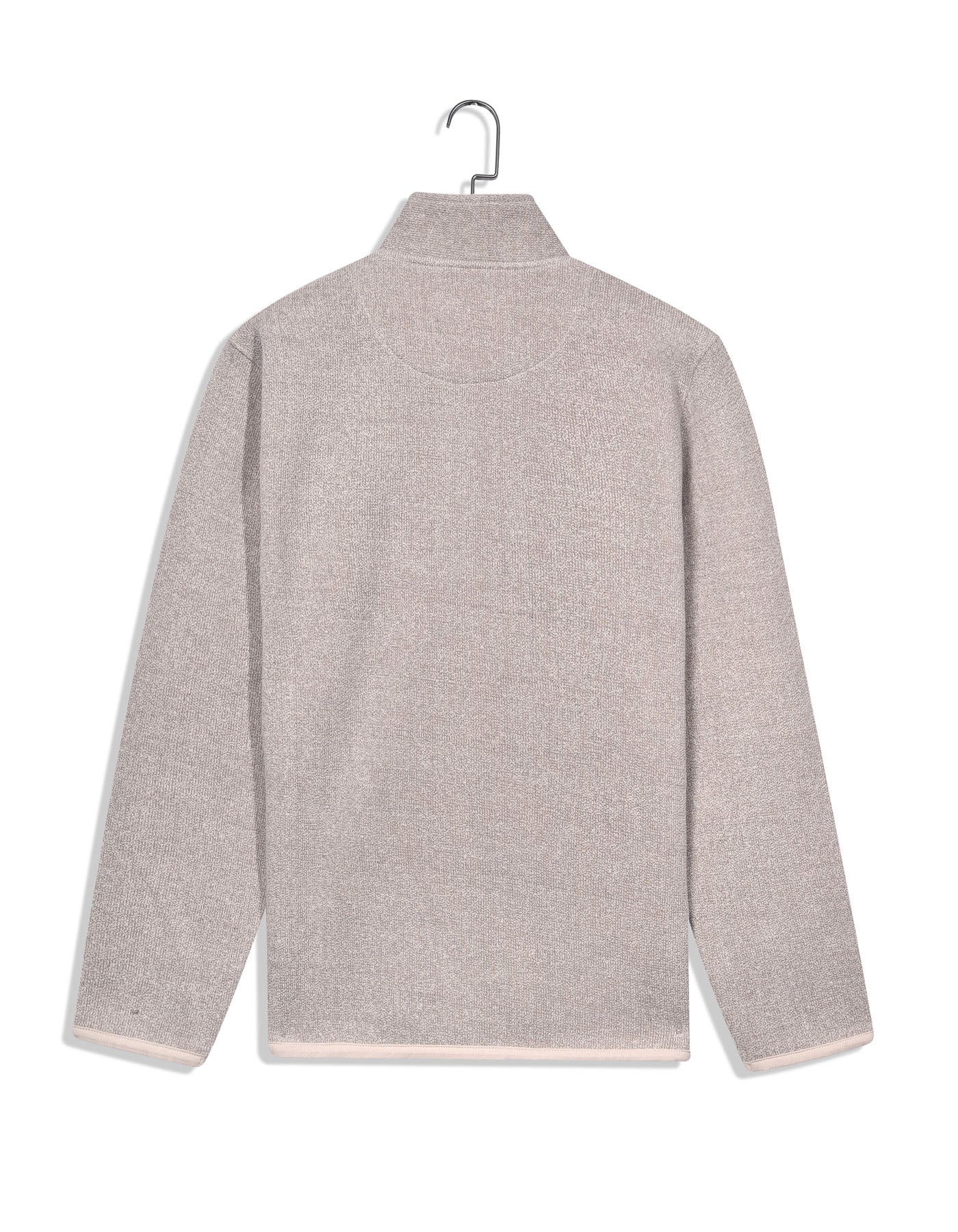 Beige Texture Half Zipper - Image 5