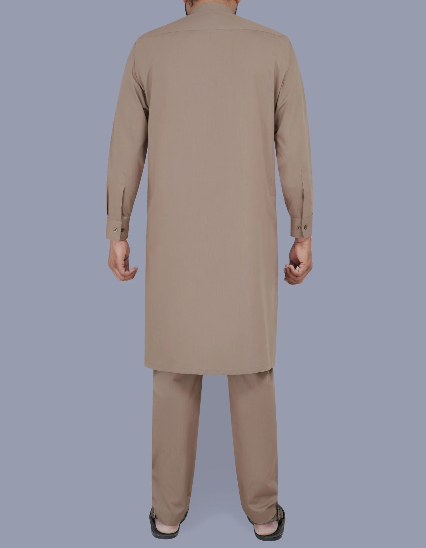 Beige Texture Kurta Pajama - Image 4