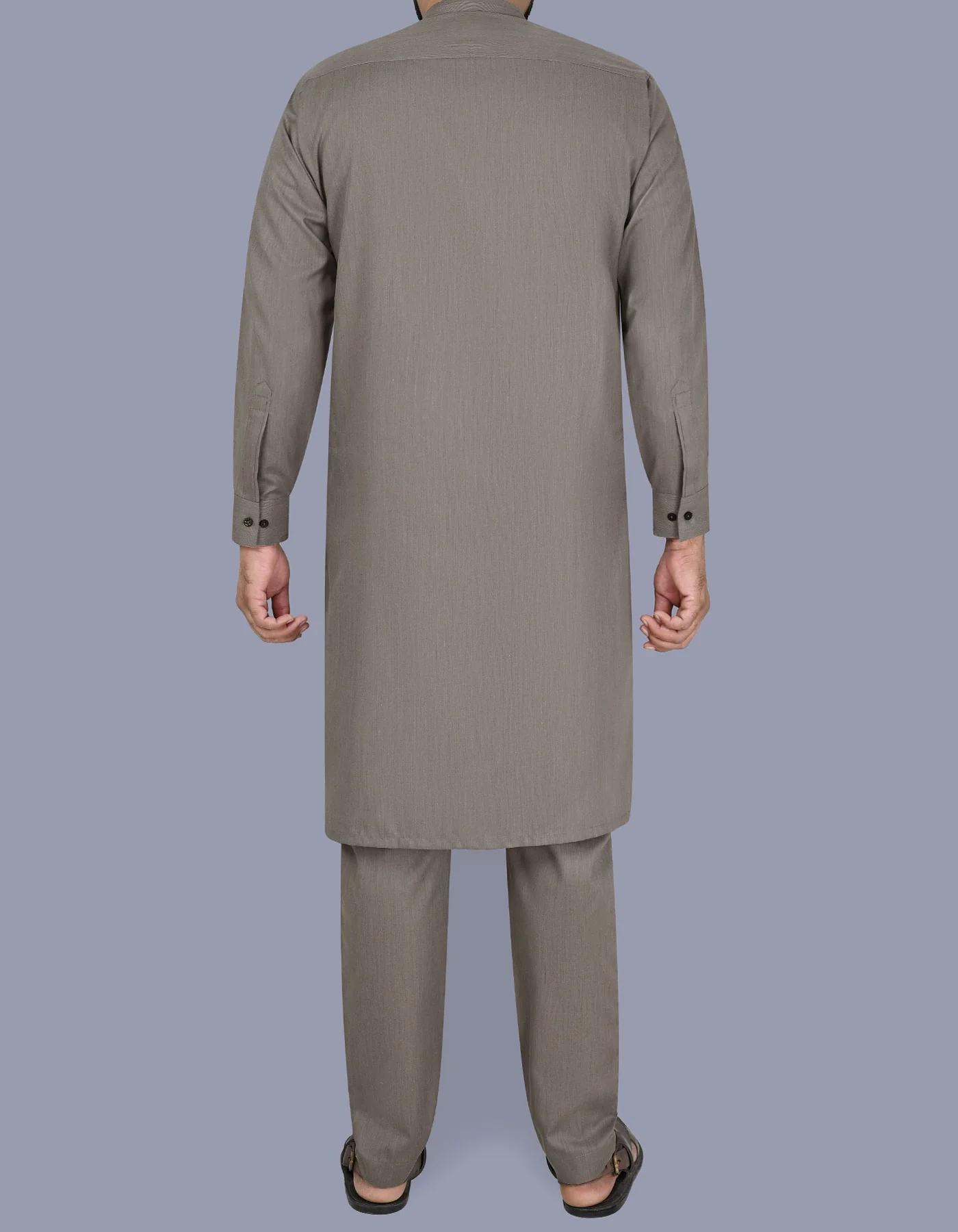 Beige Texture Kurta Pajama - Image 4