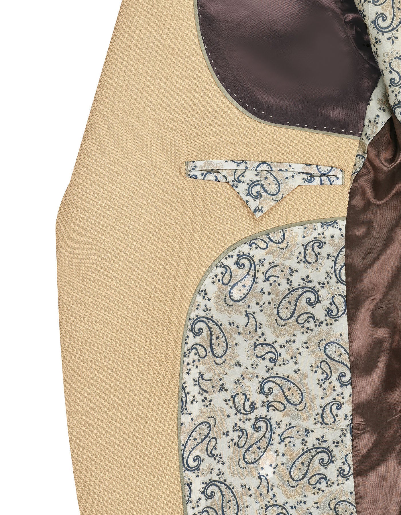 Beige Texture Tailored Smart Fit Coat - Image 6
