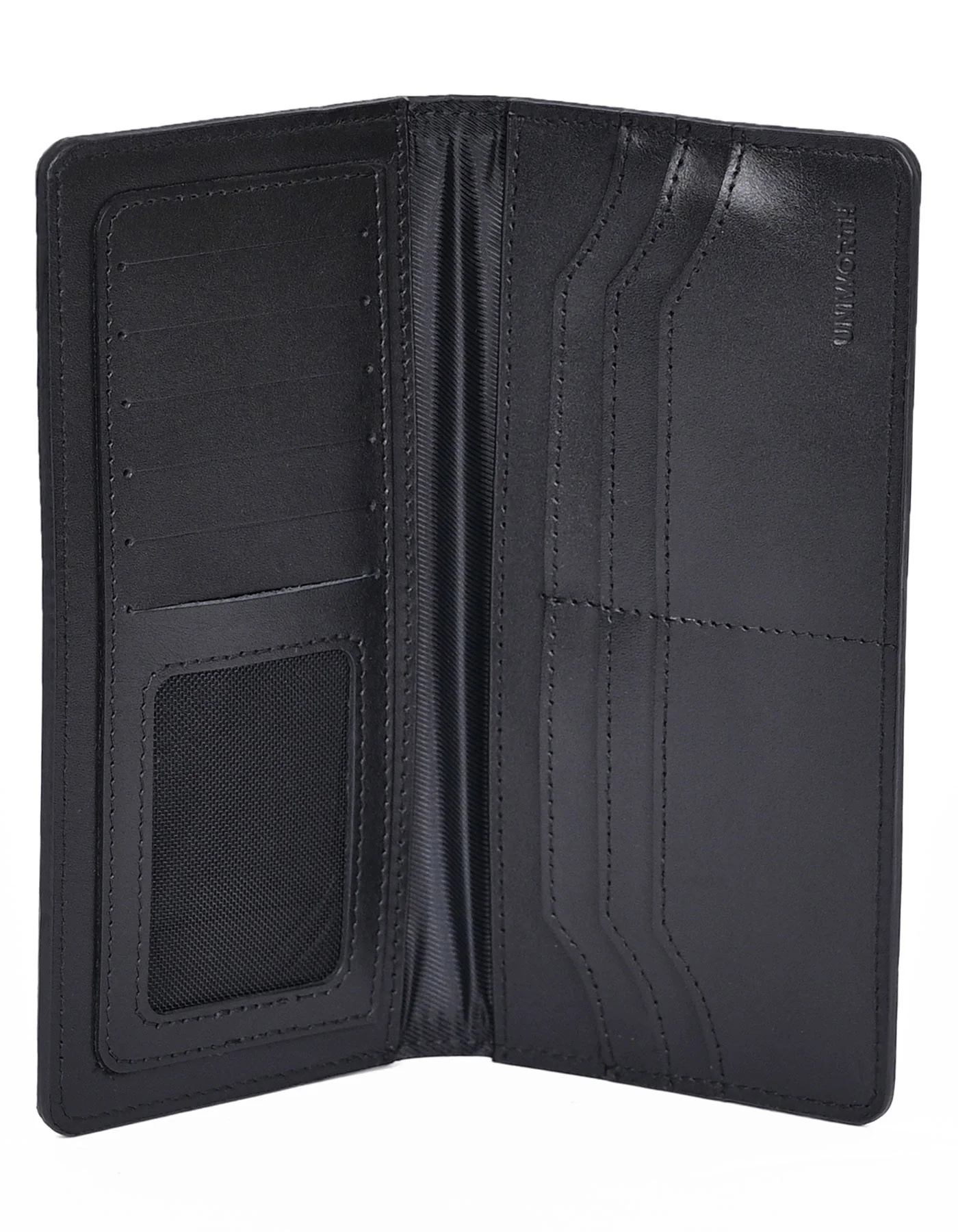 Black 100% Leather Long Wallet - Image 2