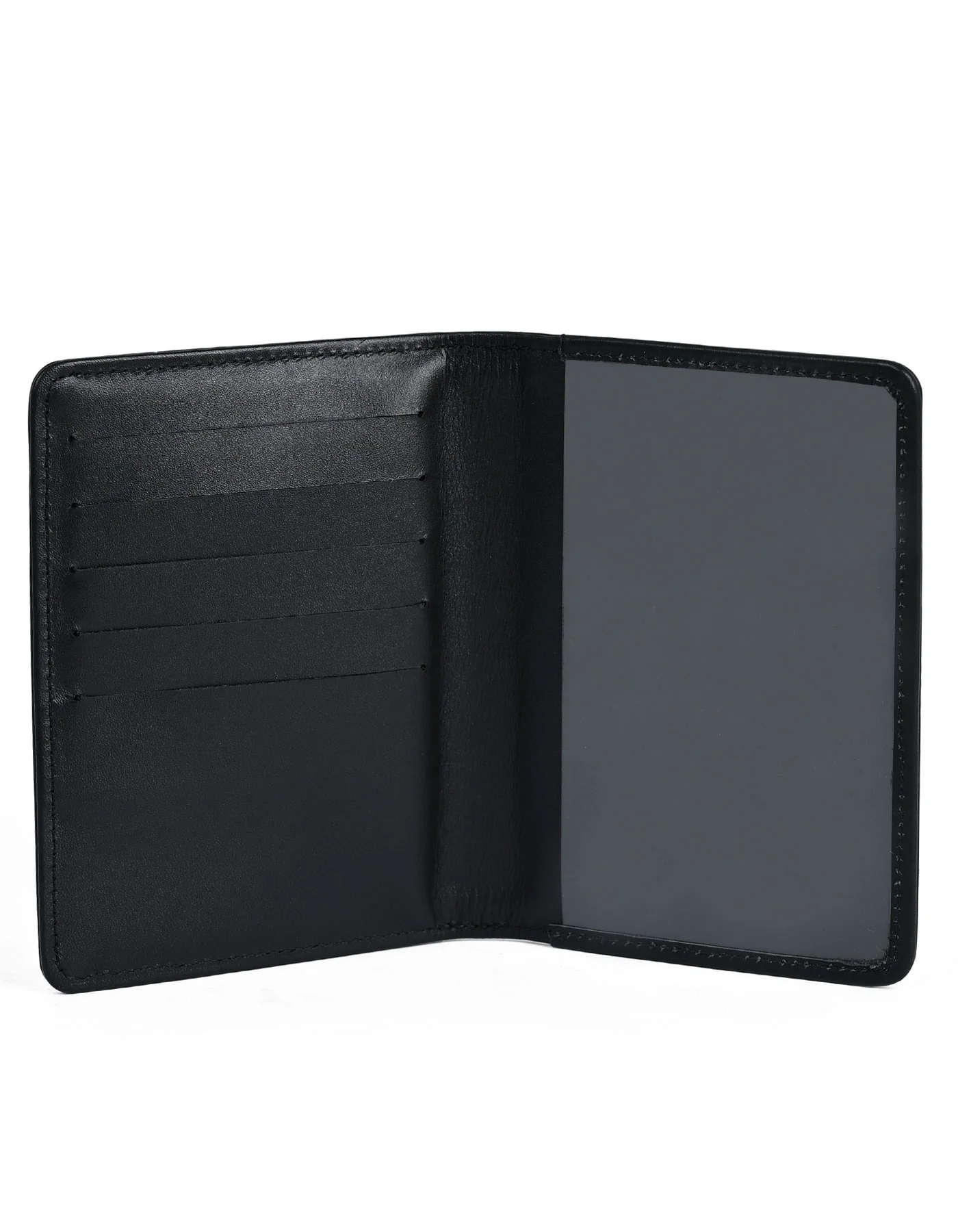 Black 100% Leather Passport Holder - Image 3