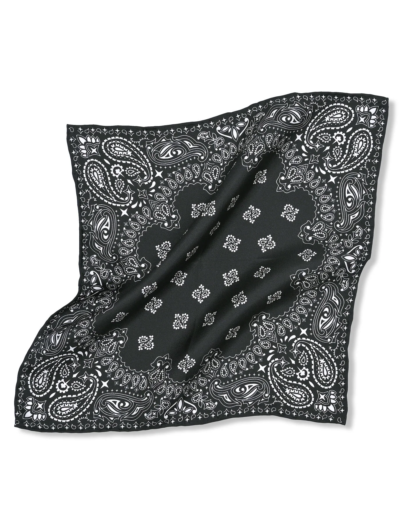 Black 100% Silk Pocket Square - Image 4