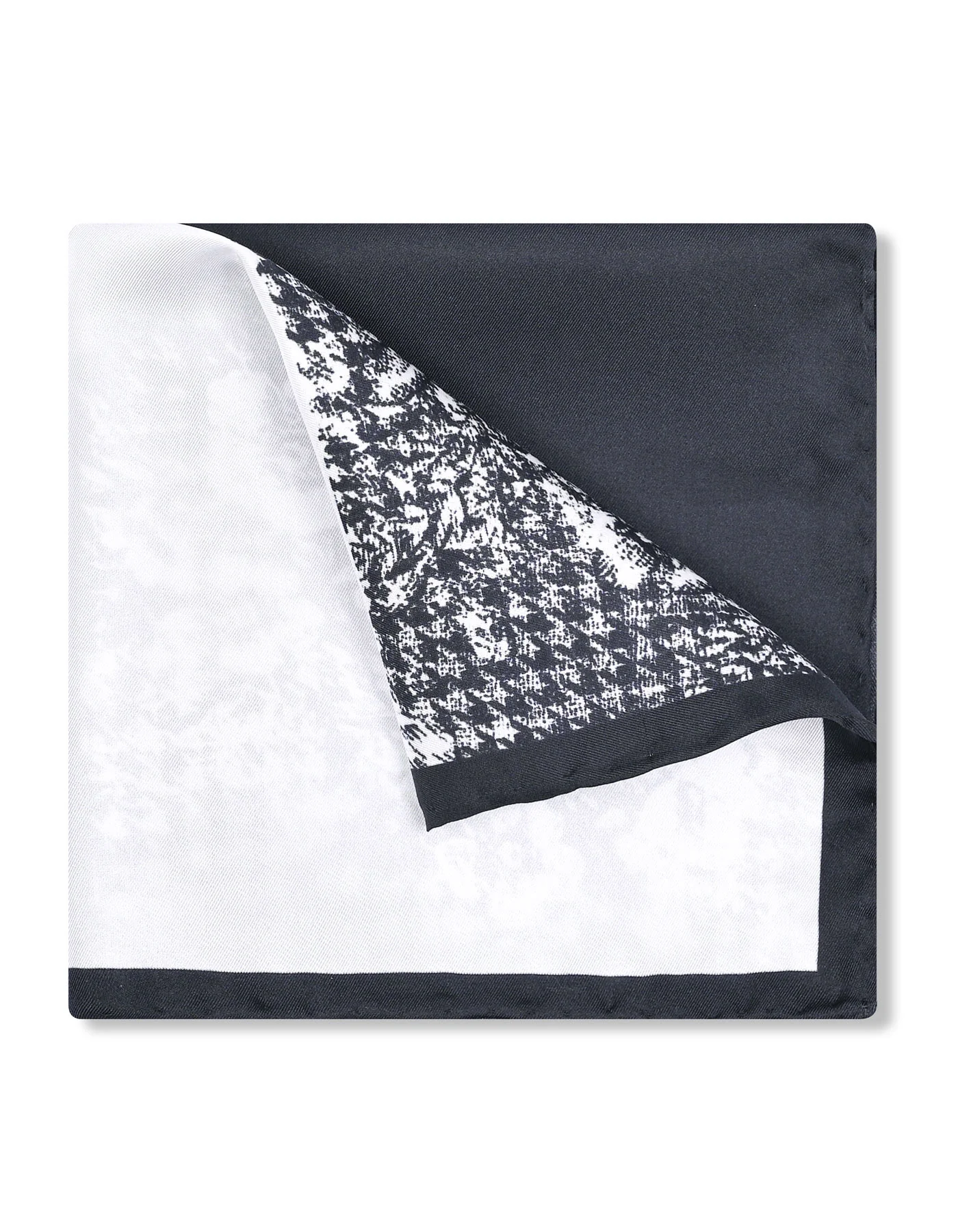 Black 100% Silk Pocket Square - Image 3