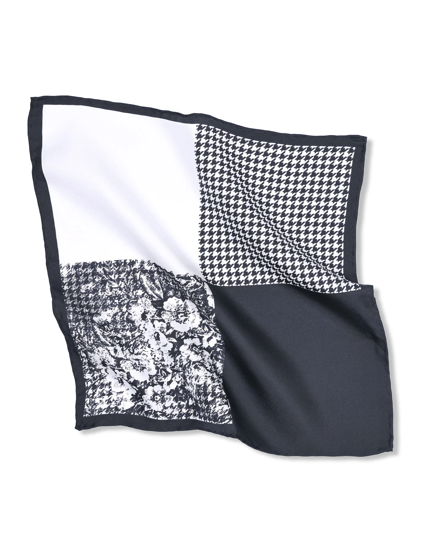 Black 100% Silk Pocket Square - Image 4