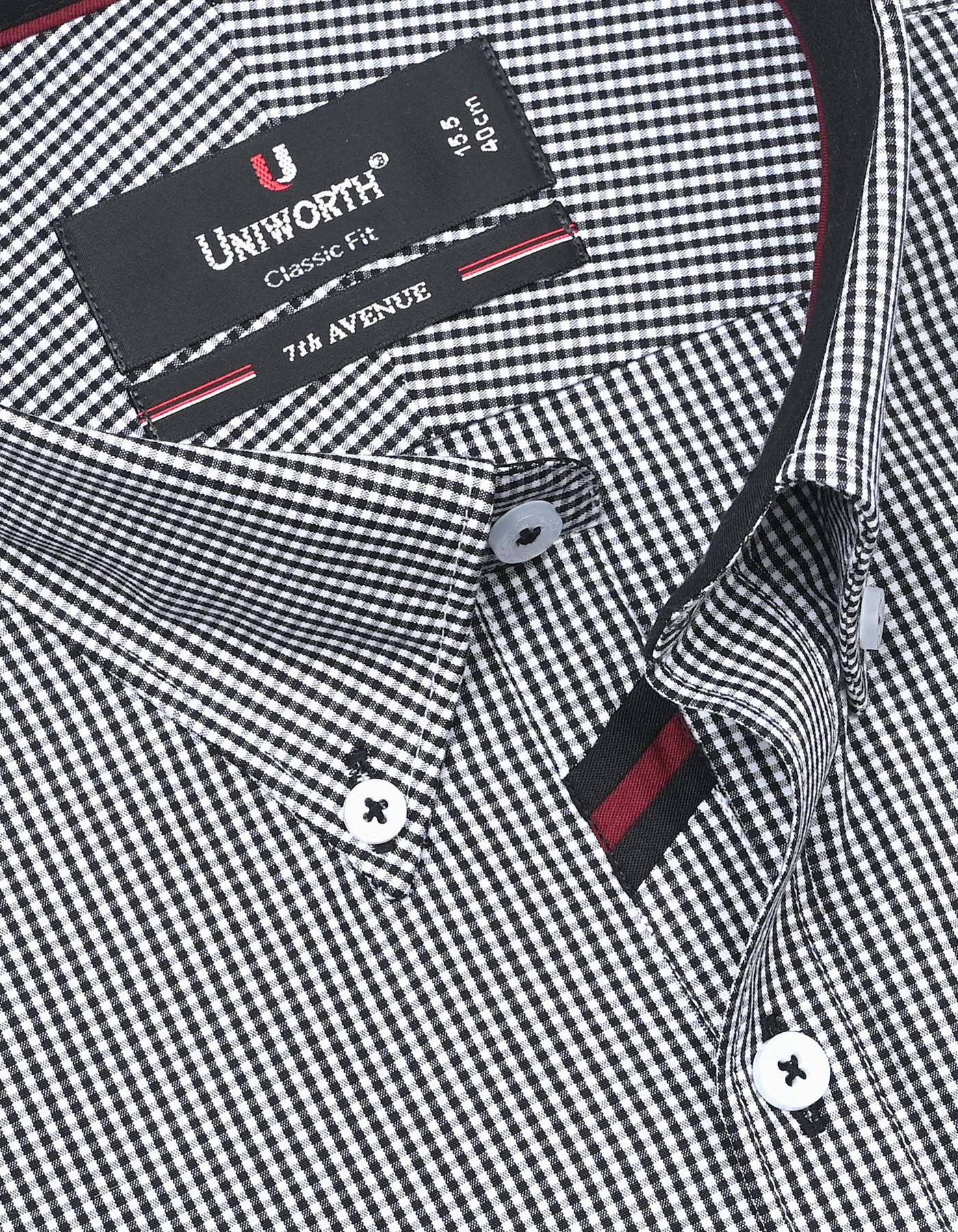 Black Check Classic Fit Shirt - Image 2
