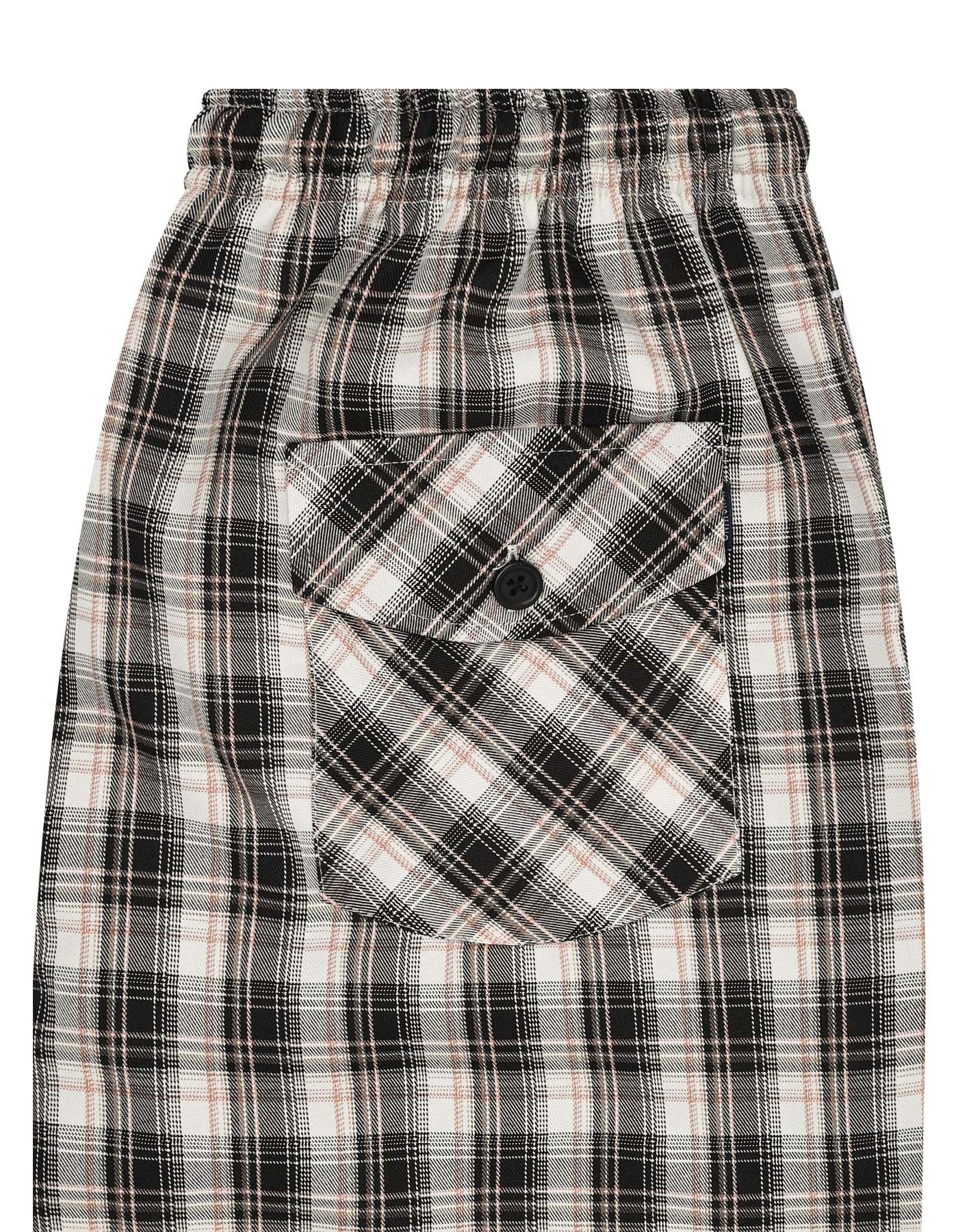 Black Check Cross Pocket Woven Pajama - Image 3