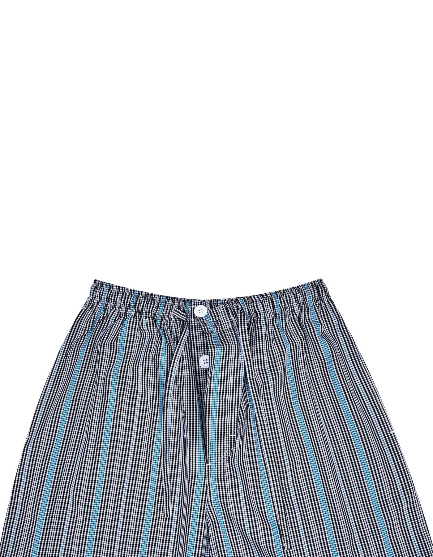 Black Check Cross Pocket Woven Pajama - Image 2