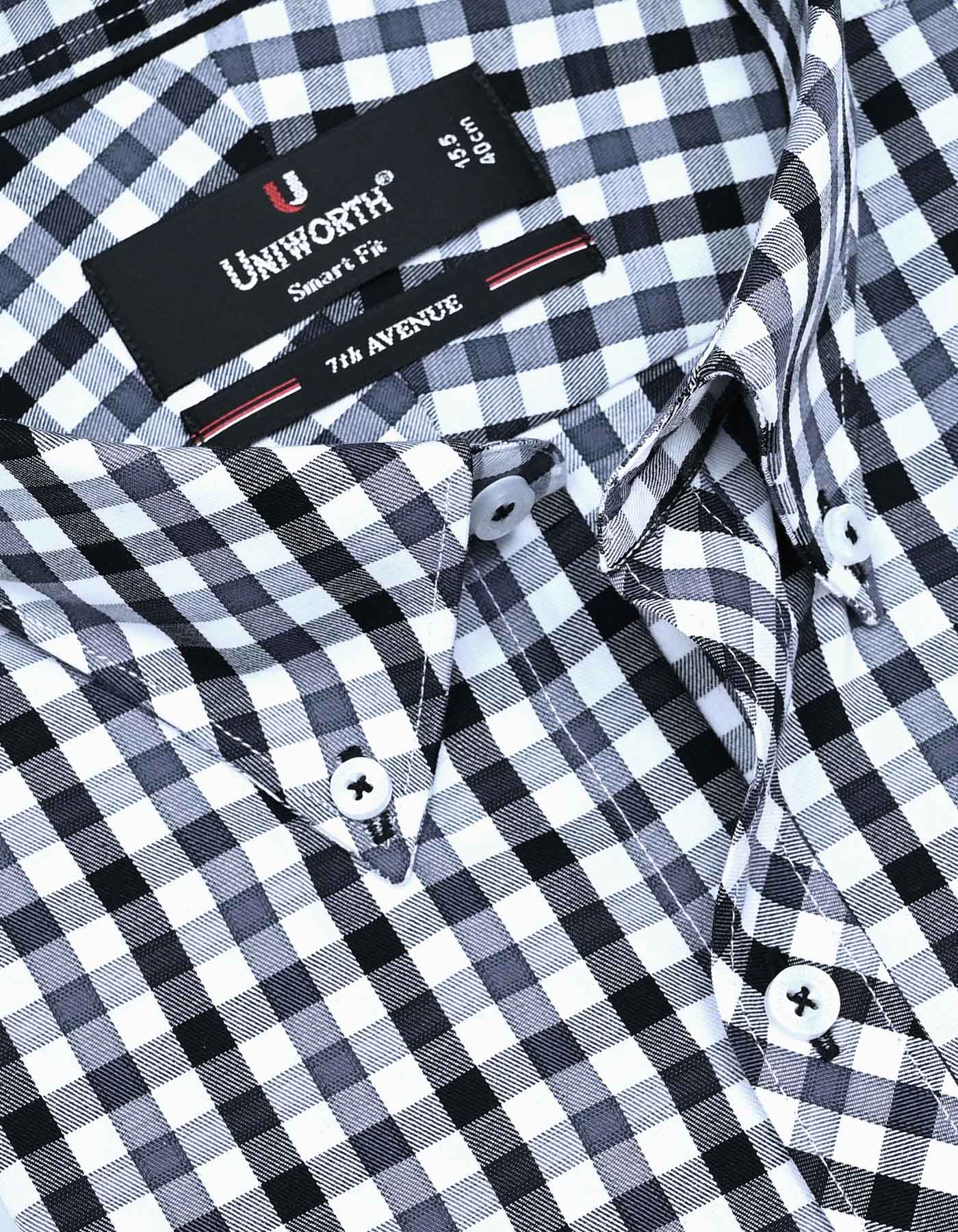 Black Check Tailored Smart Fit Shirt - Image 2