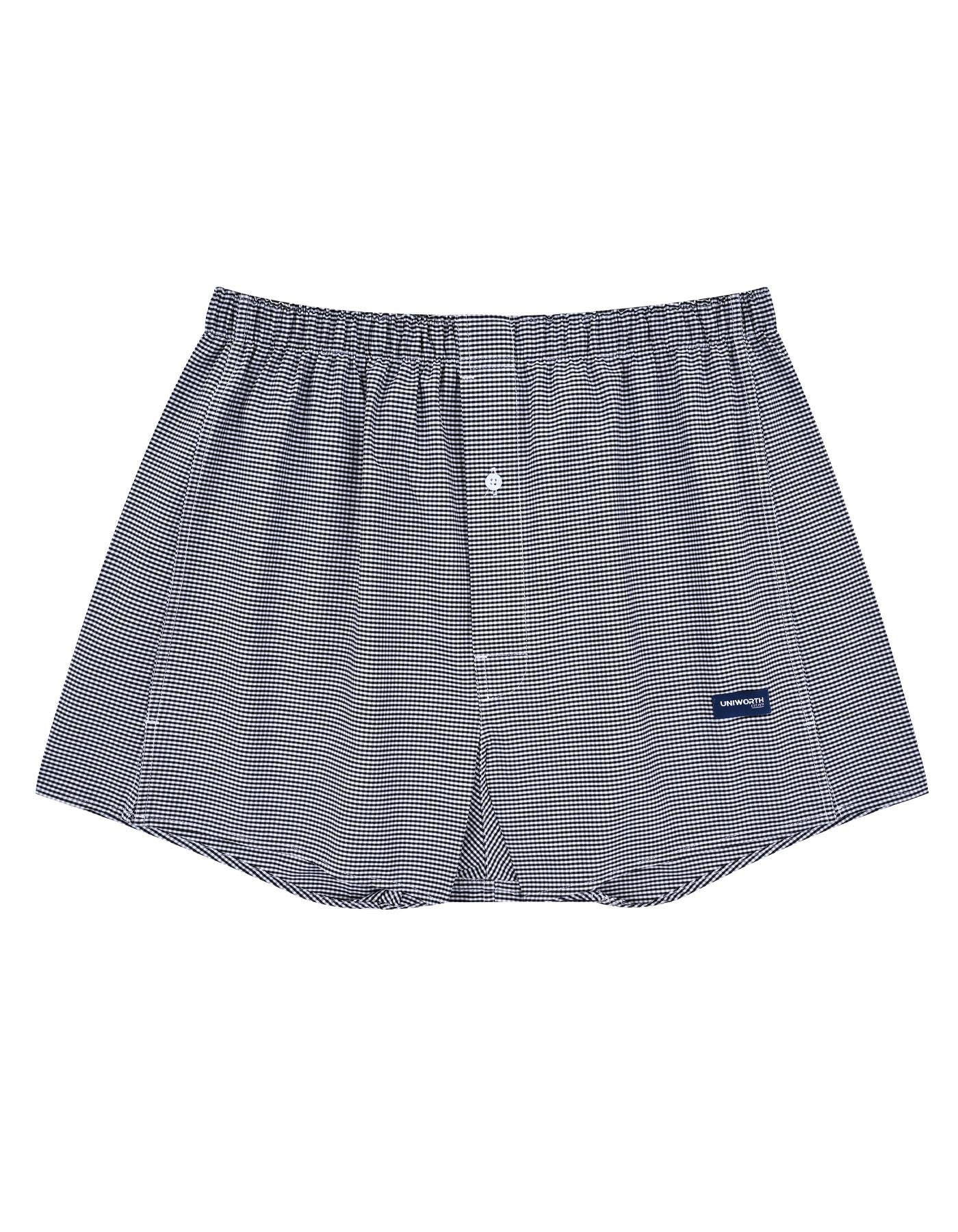 Black Check Woven Boxer