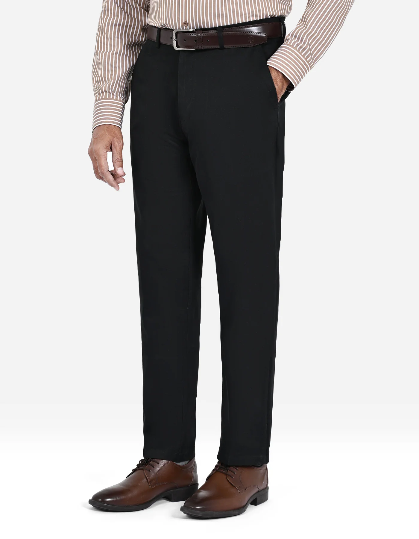 Black Classic Fit Cotton Trouser