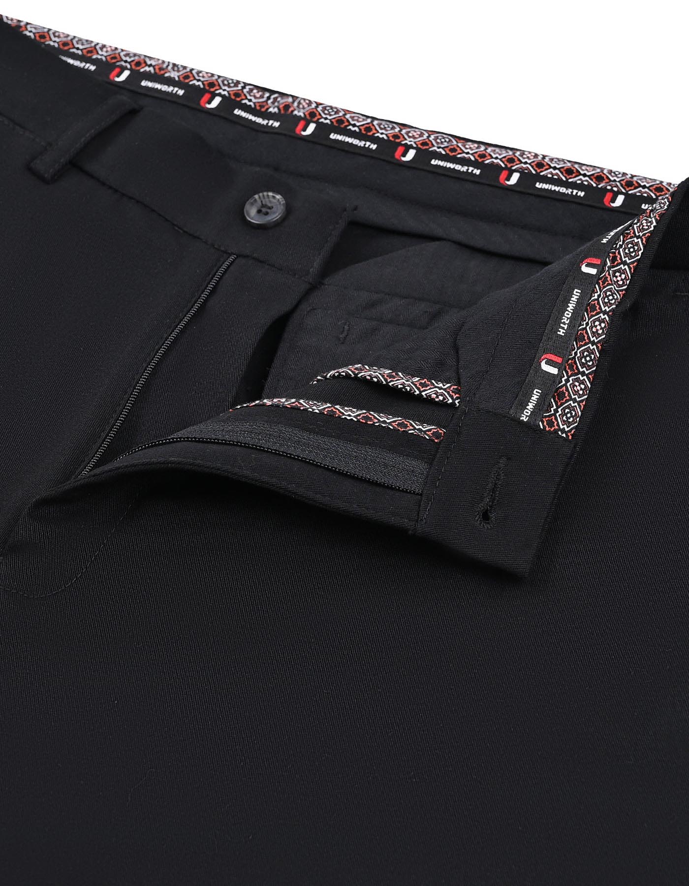 Black Classic Fit Cotton Trouser - Image 2