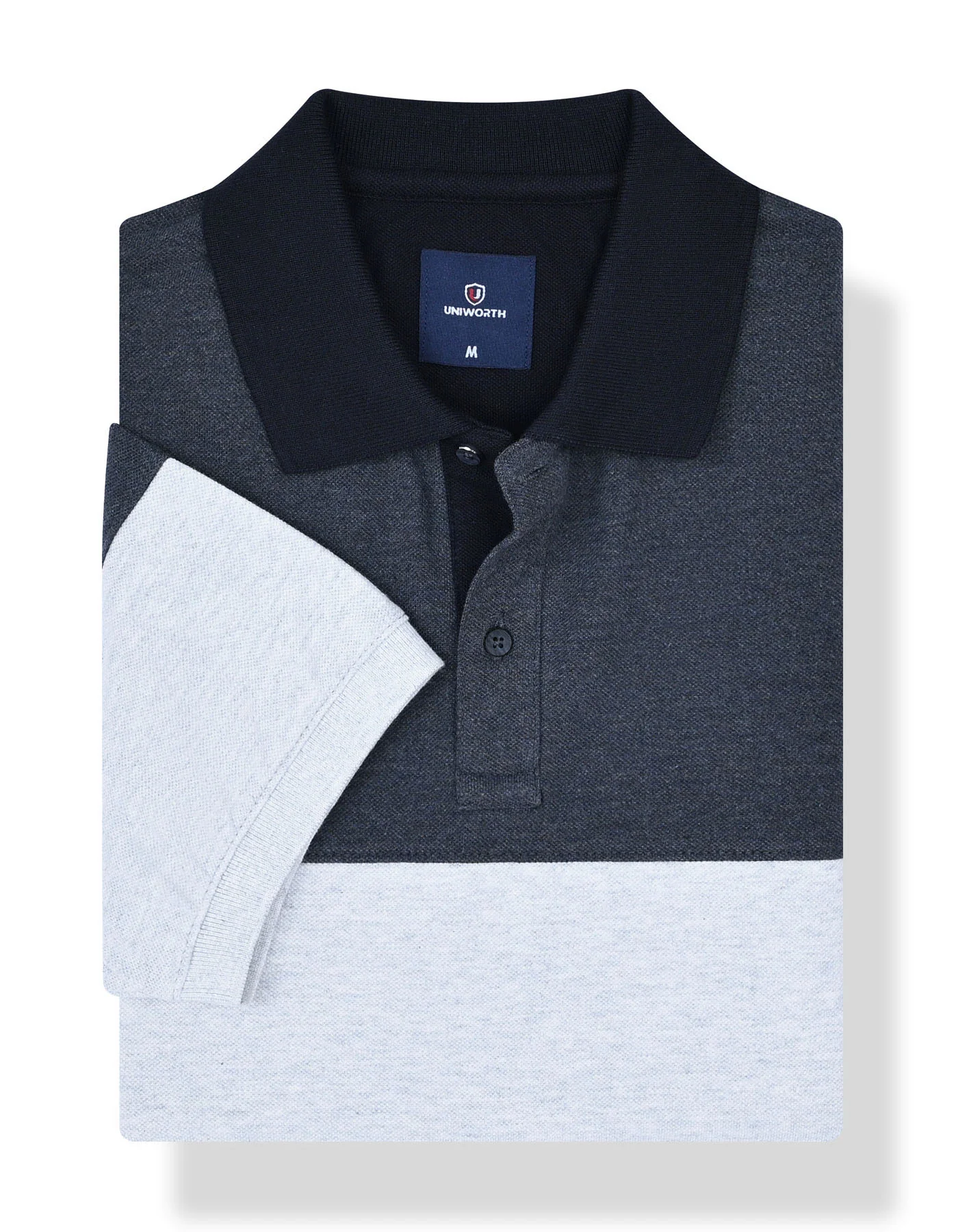 Black Color Block Polo Shirt - Image 3