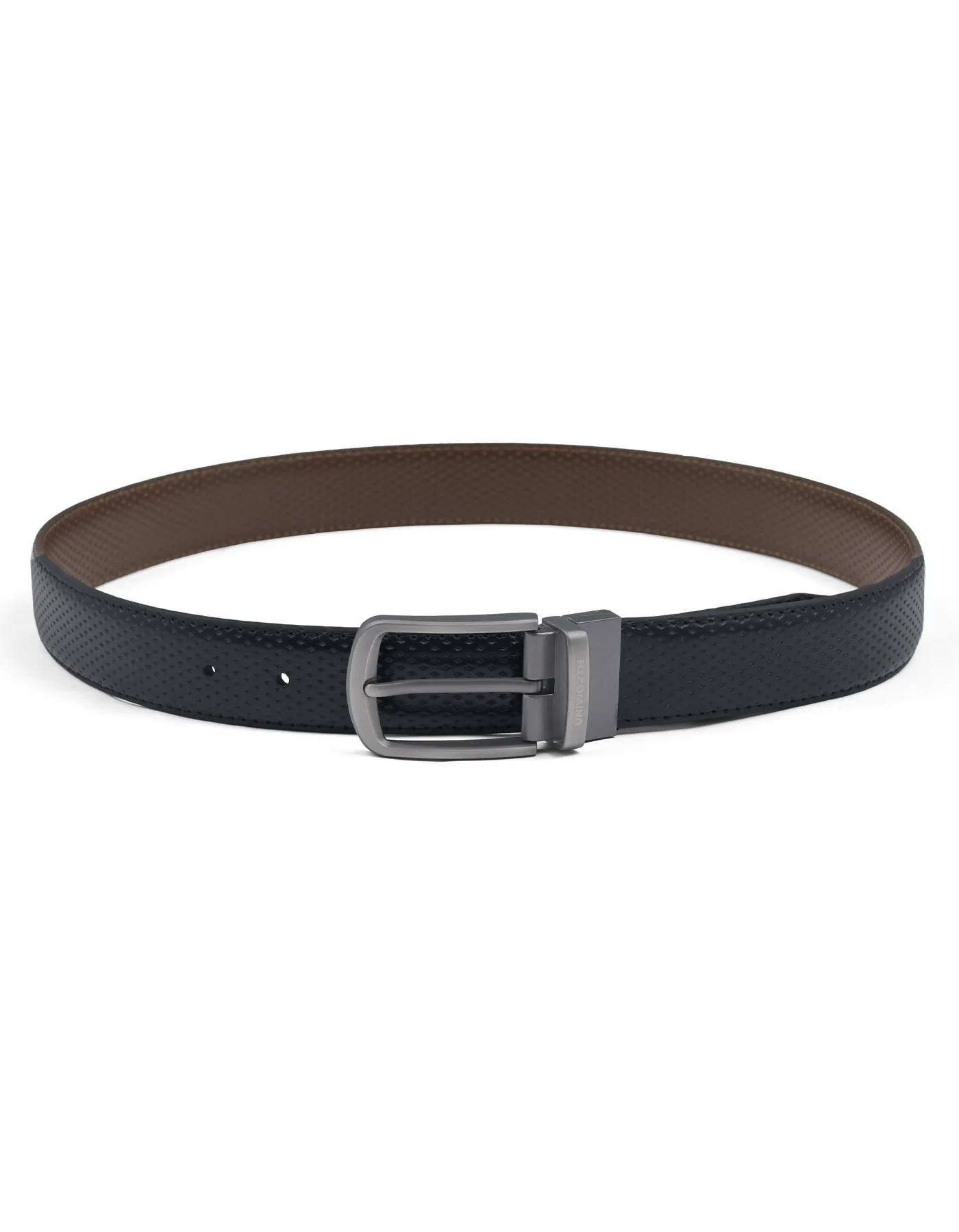 Black Dotted Premium Buckle Formal Belt - Image 2