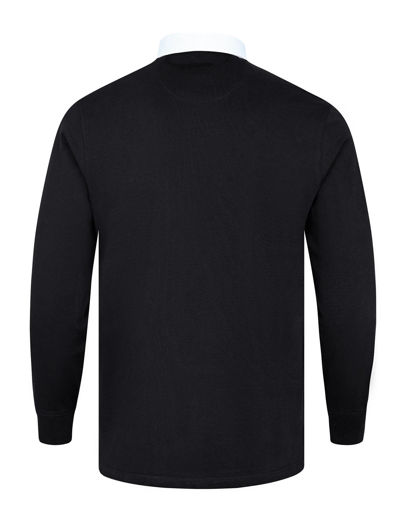 Black Embroidered Cotton Rugby Polo - Image 5