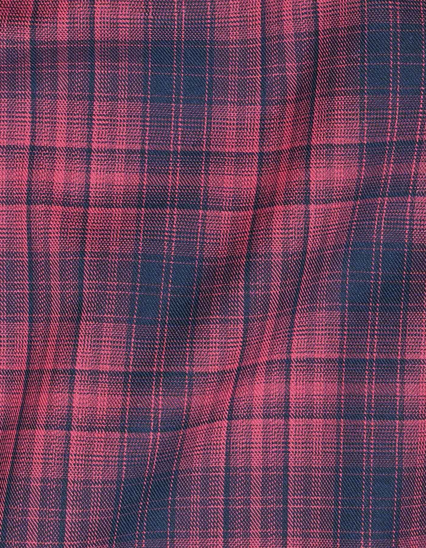 Black/Maroon Check Tailored Smart Fit Shirt - Image 4