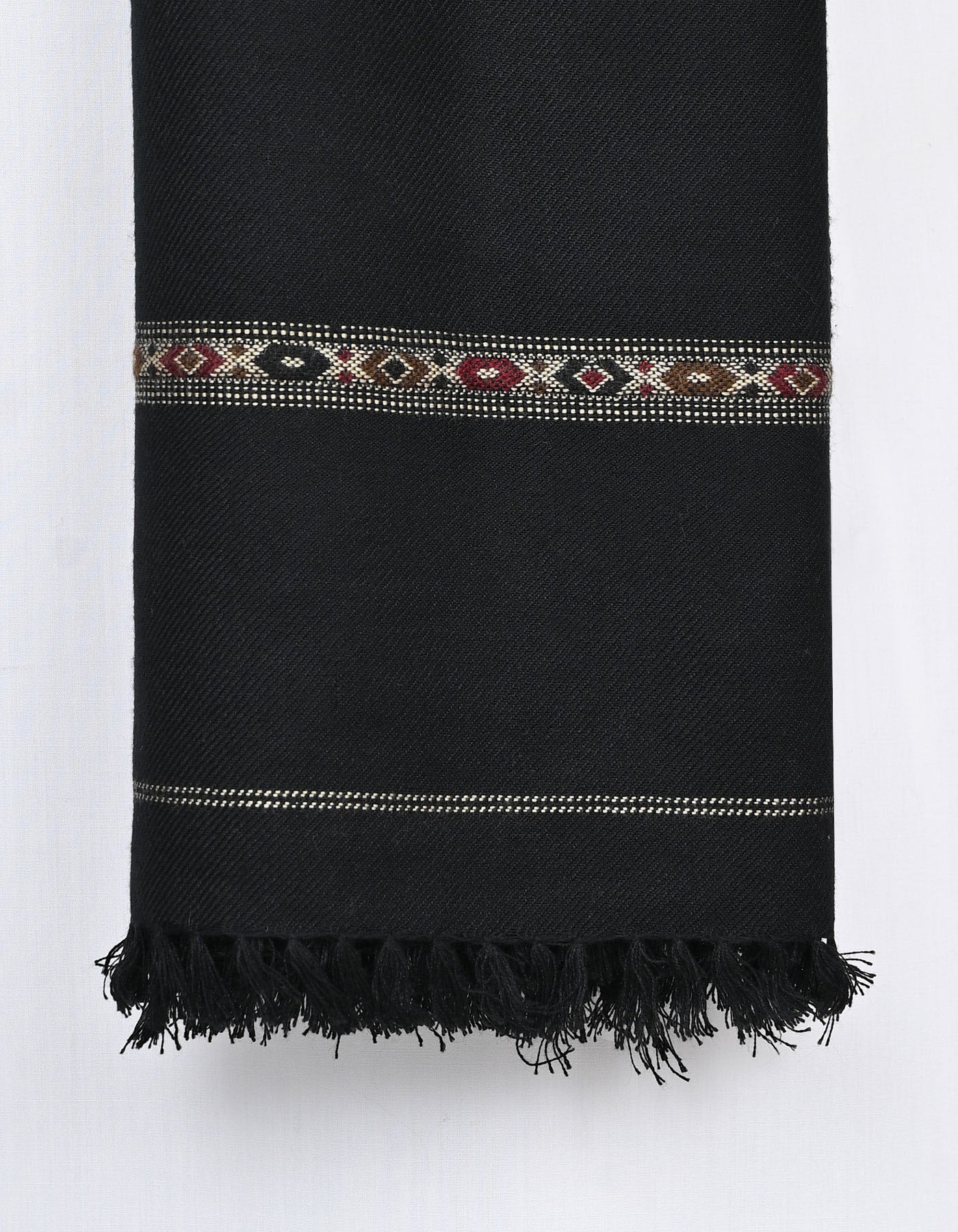 Black Plain 100% Acrylic Men Shawl - Image 3
