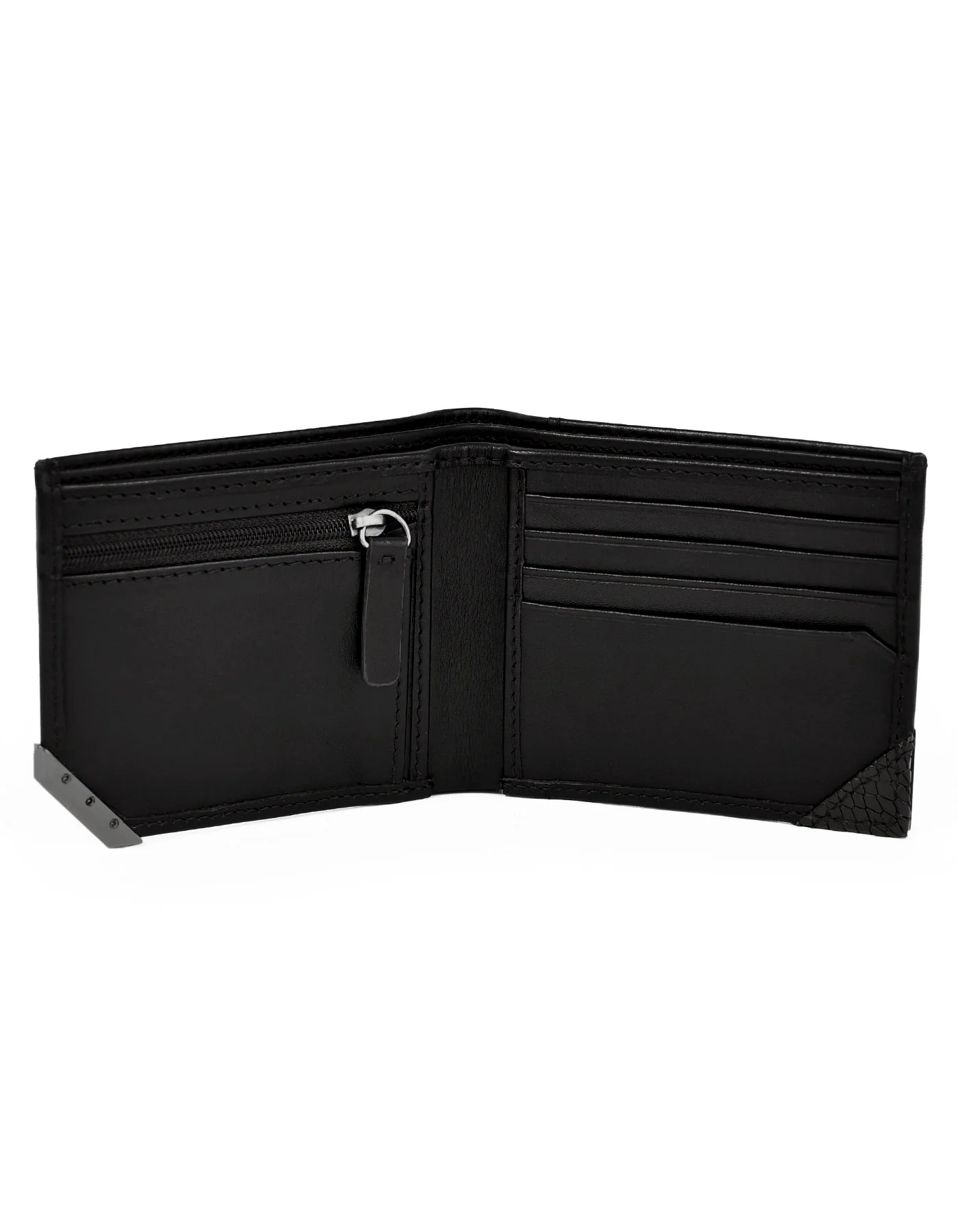 Black Plain 100% Leather Wallet - Image 2
