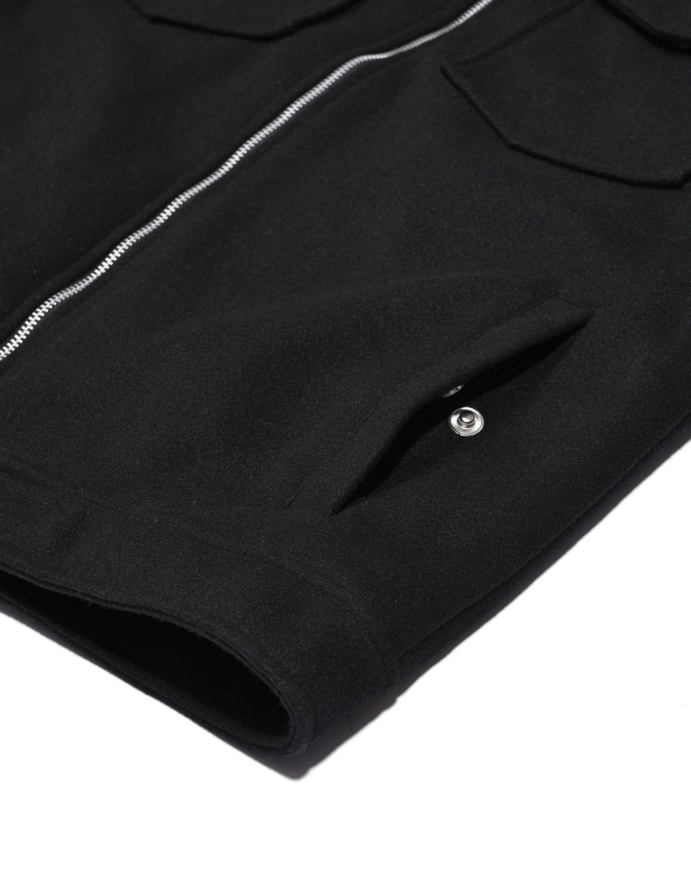 Black Plain Aviator Jacket - Image 5