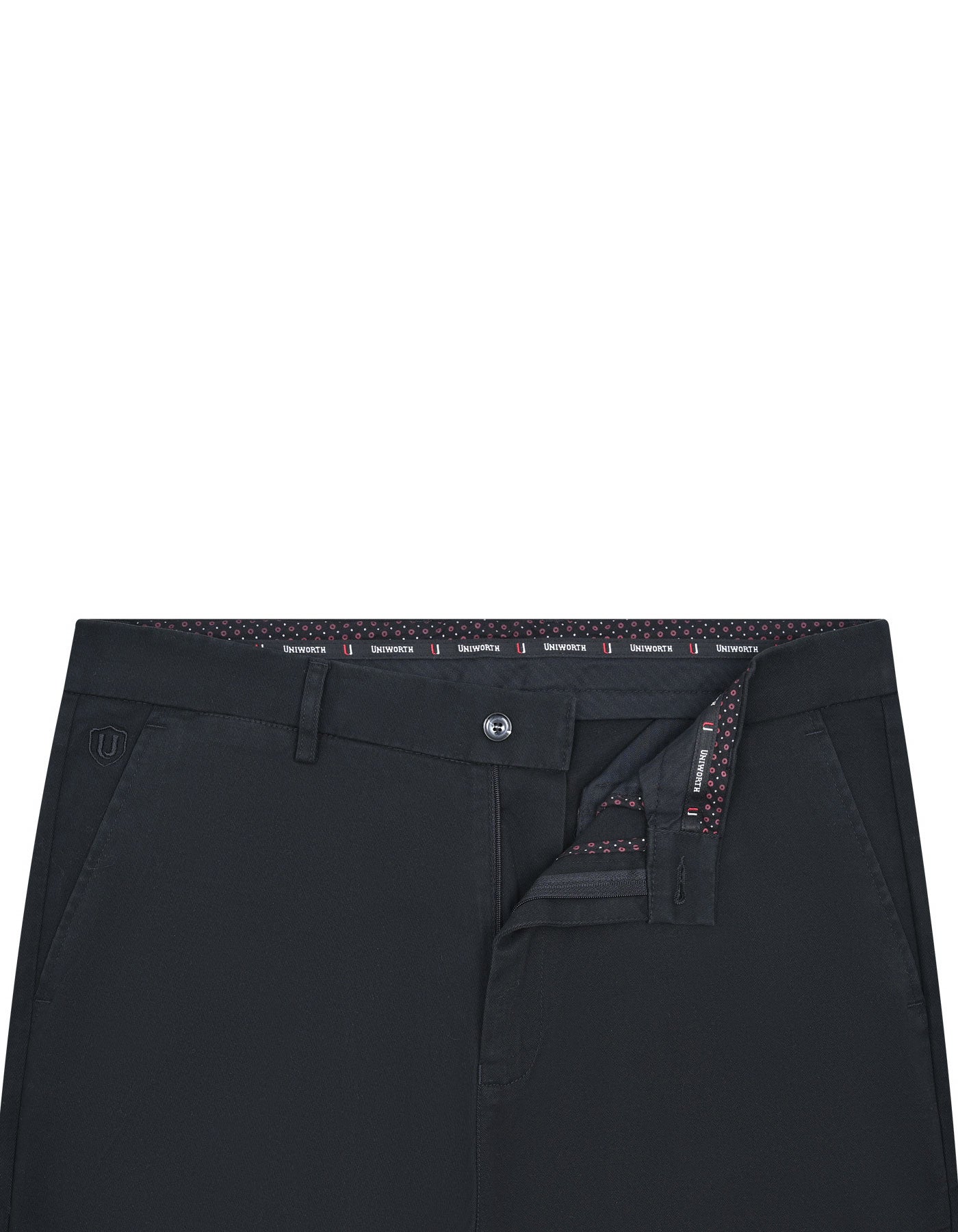 Black Plain Classic Fit Cotton Trouser - Image 2