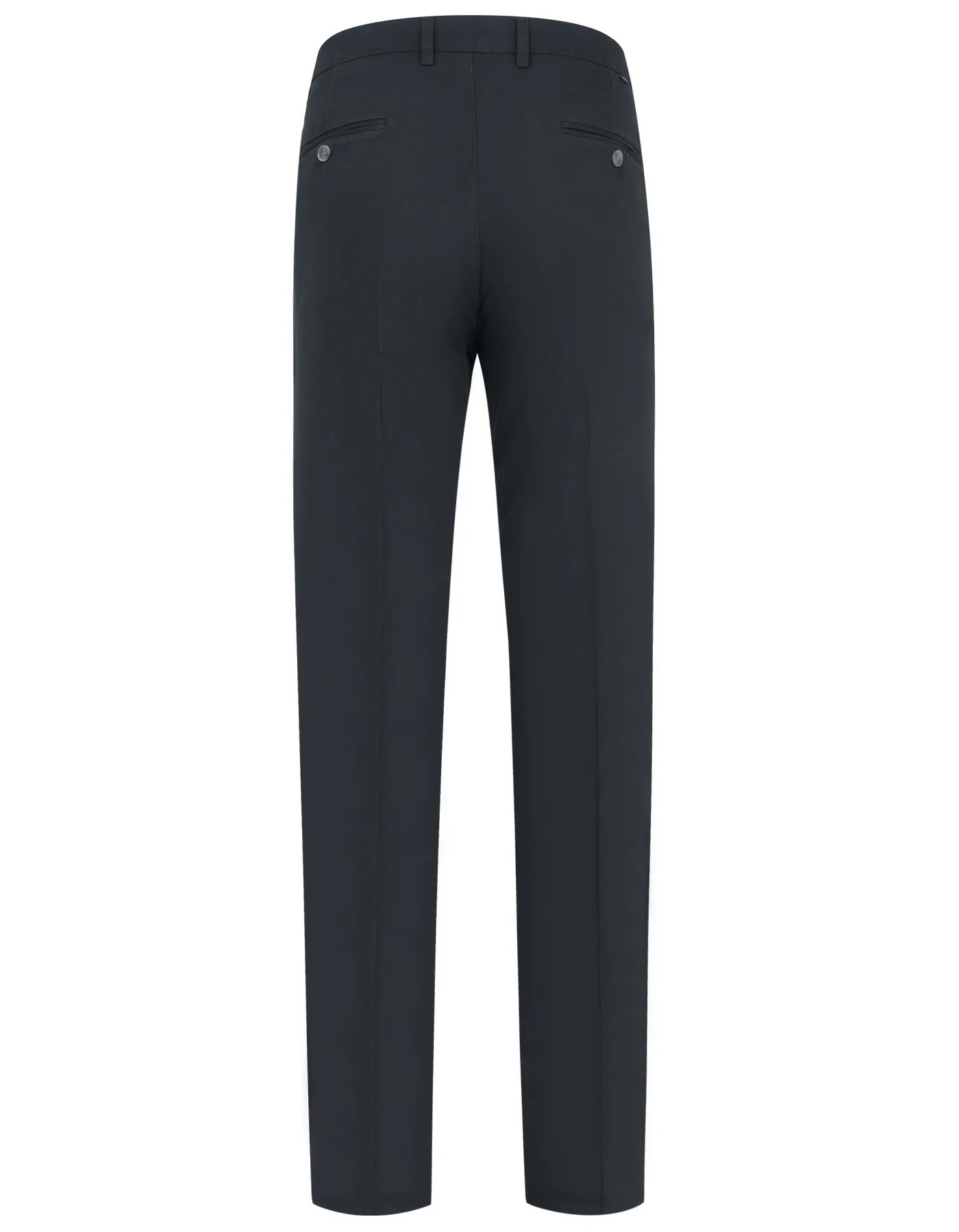 Black Plain Classic Fit Cotton Trouser - Image 5