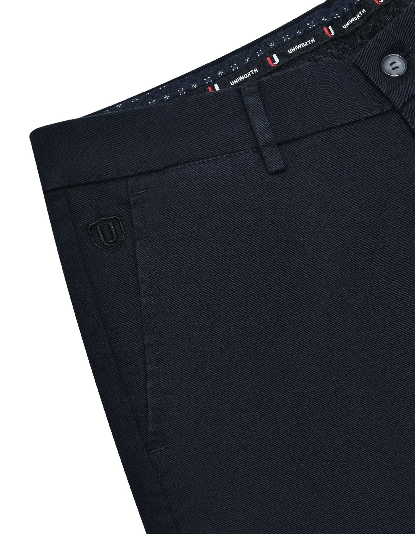Black Plain Classic Fit Cotton Trouser - Image 3