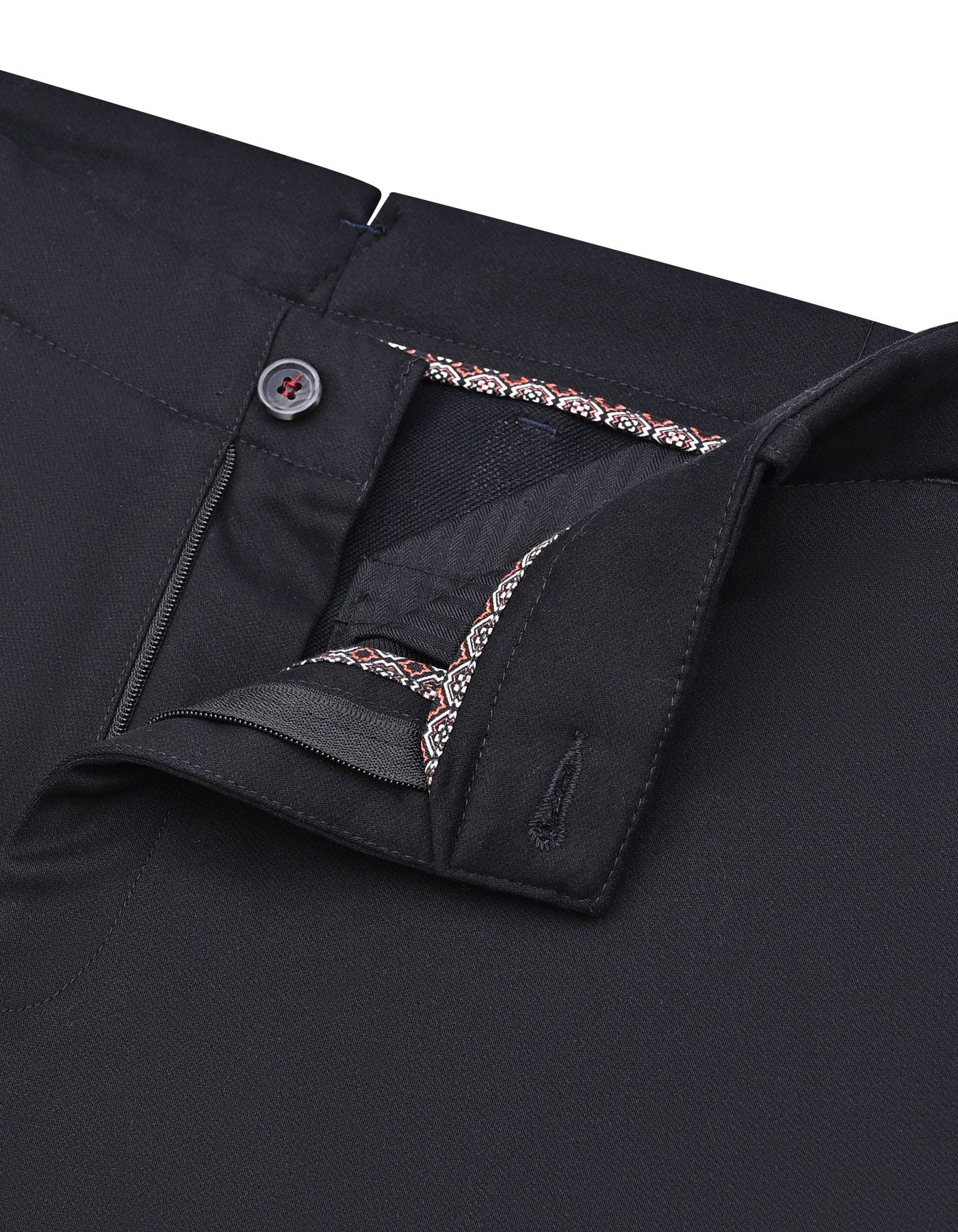 Black Plain Classic Fit Cotton Trouser - Image 2