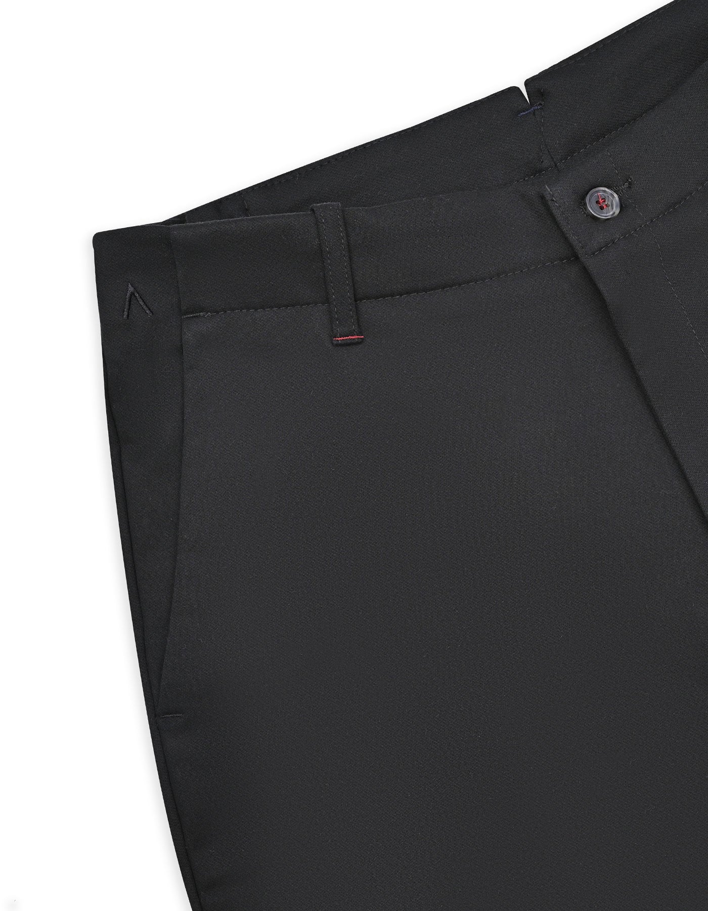 Black Plain Classic Fit Cotton Trouser - Image 3