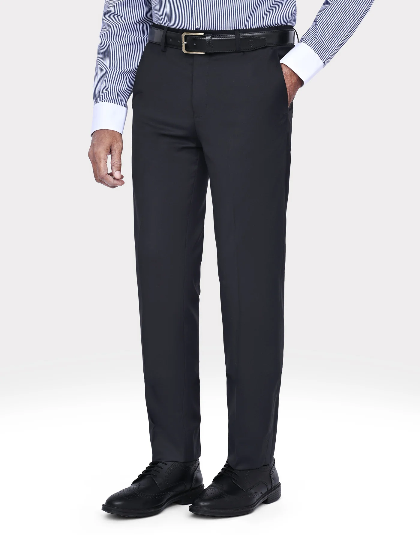 Black Plain Classic Fit Formal Trouser