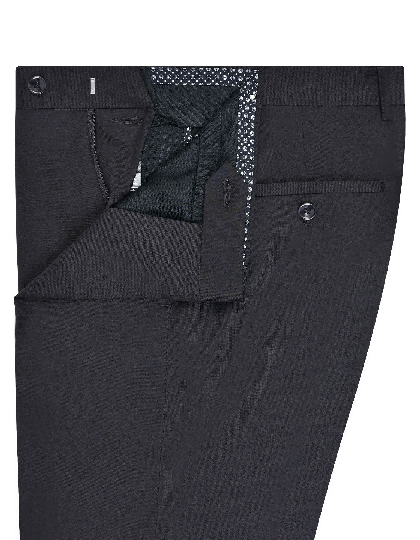 Black Plain Classic Fit Formal Trouser - Image 2