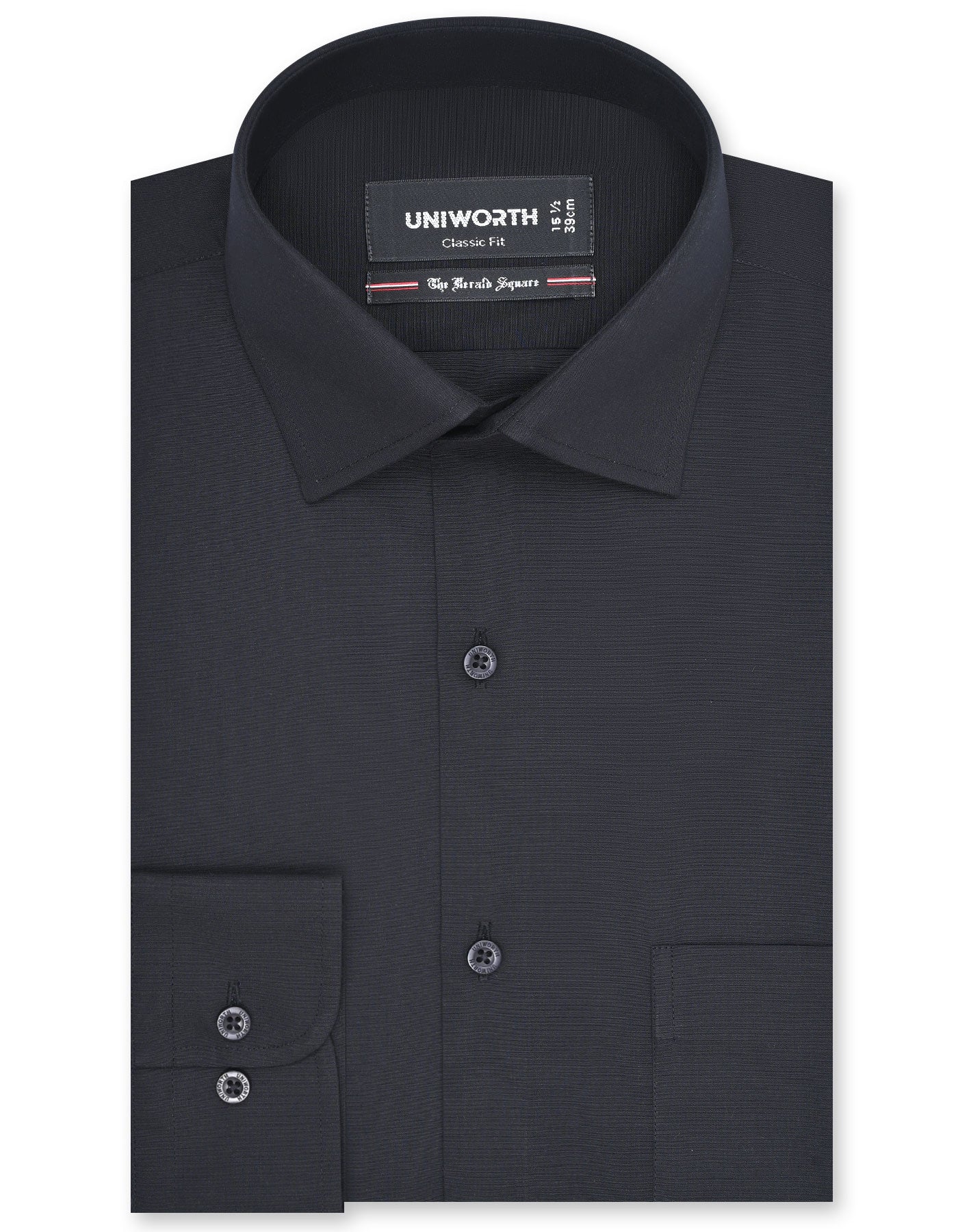 Black Plain Classic Fit Shirt