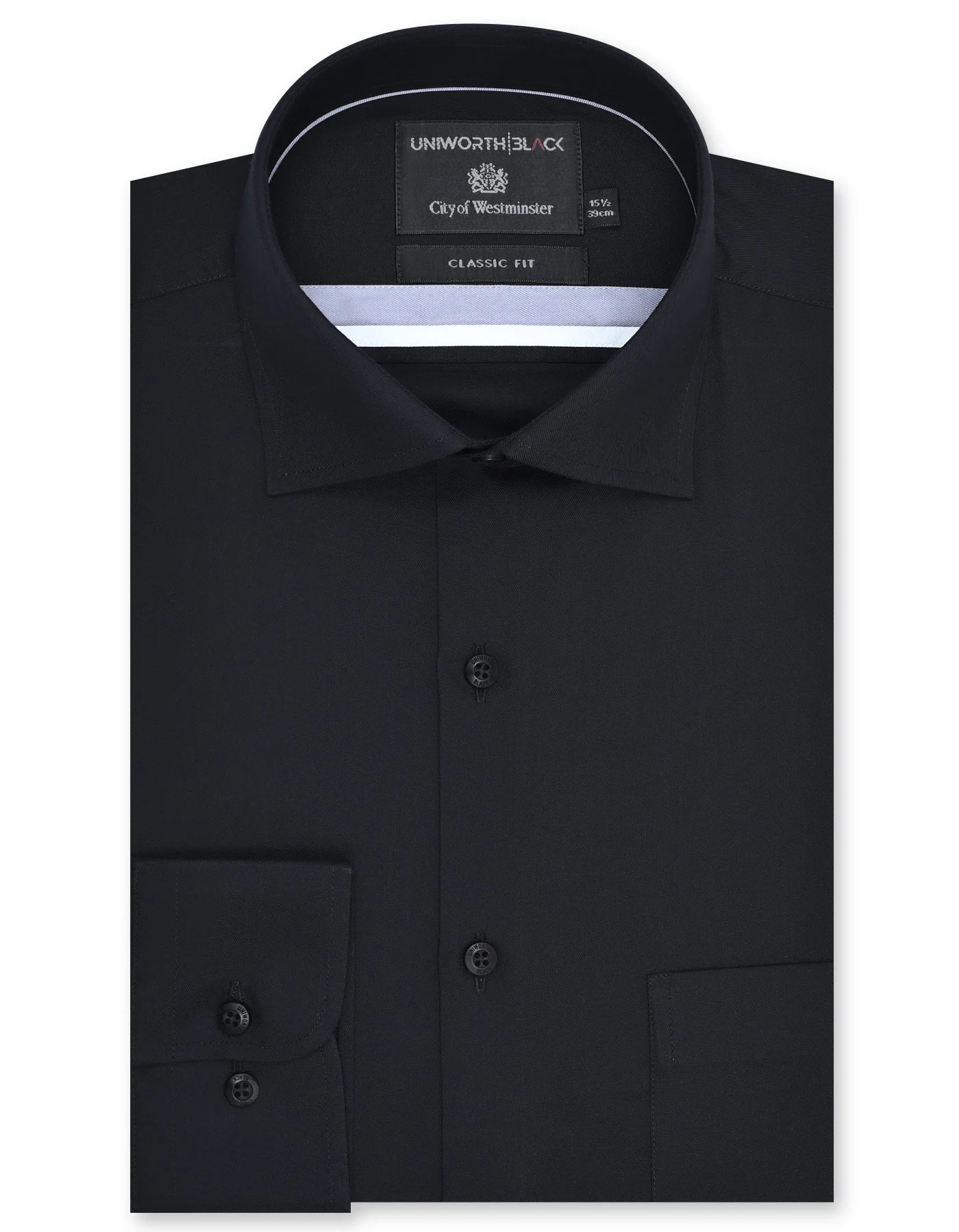 Black Plain Classic Fit Shirt