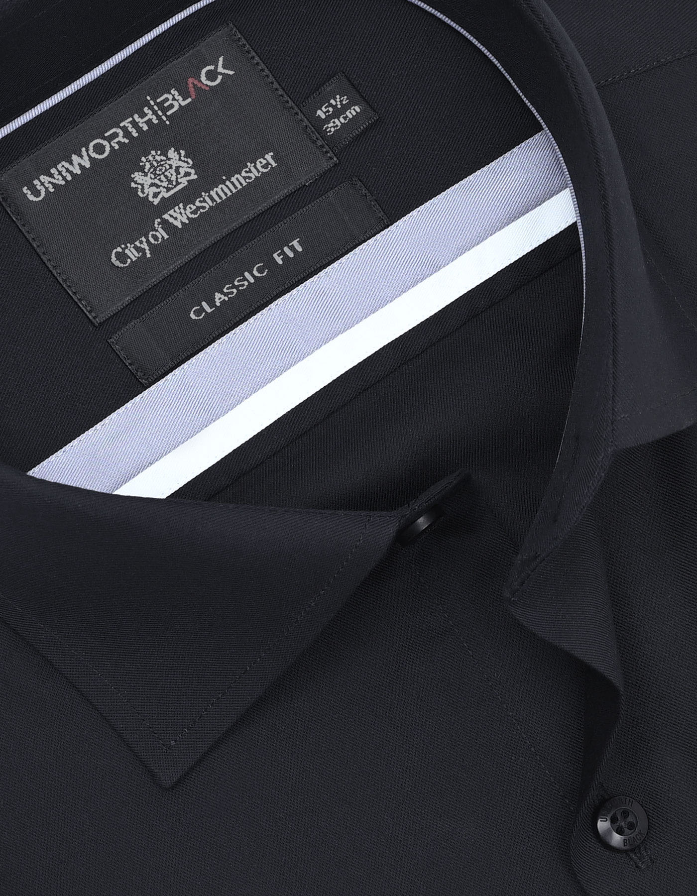 Black Plain Classic Fit Shirt - Image 2